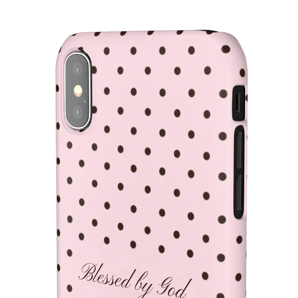 Blessed by God - Pink polka dot case