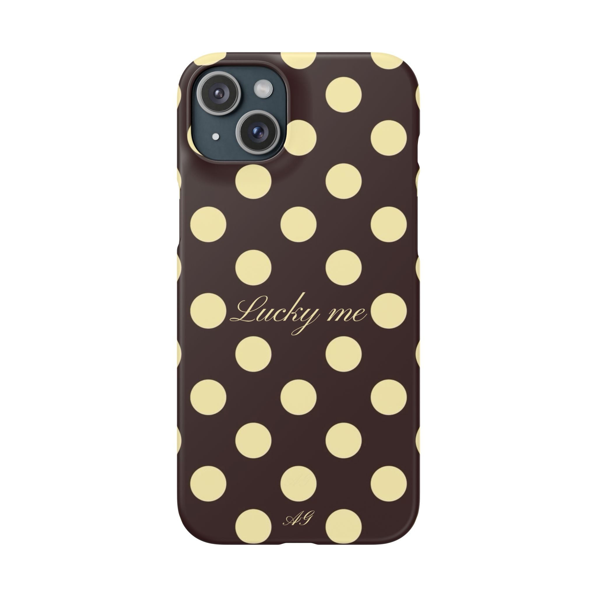 Lucky me - pastel yellow polka dot case