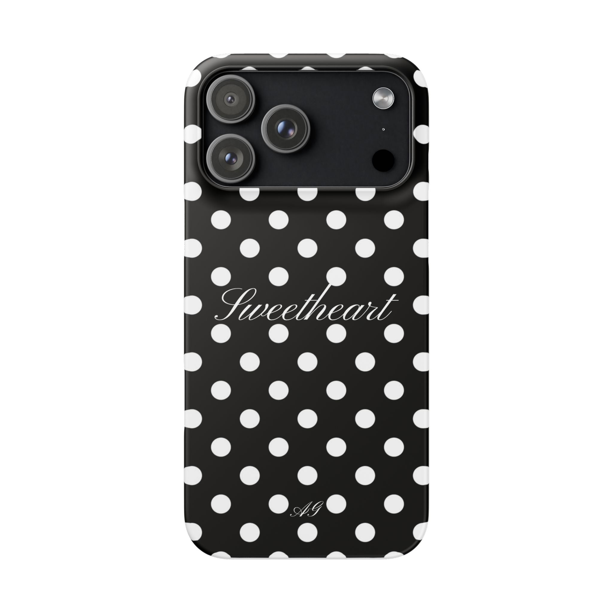 Sweetheart - white polka dot case