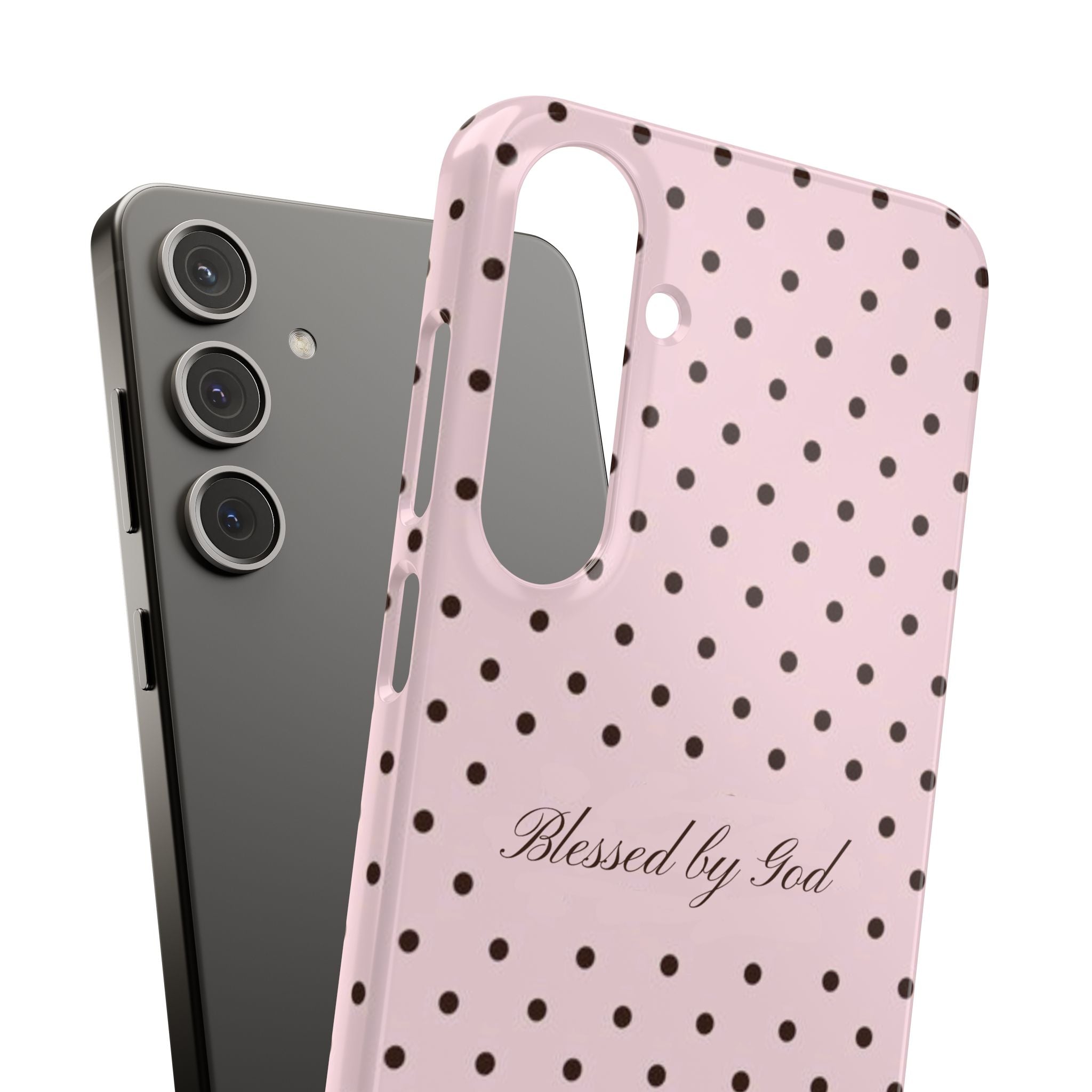 Blessed by God - Pink polka dot case