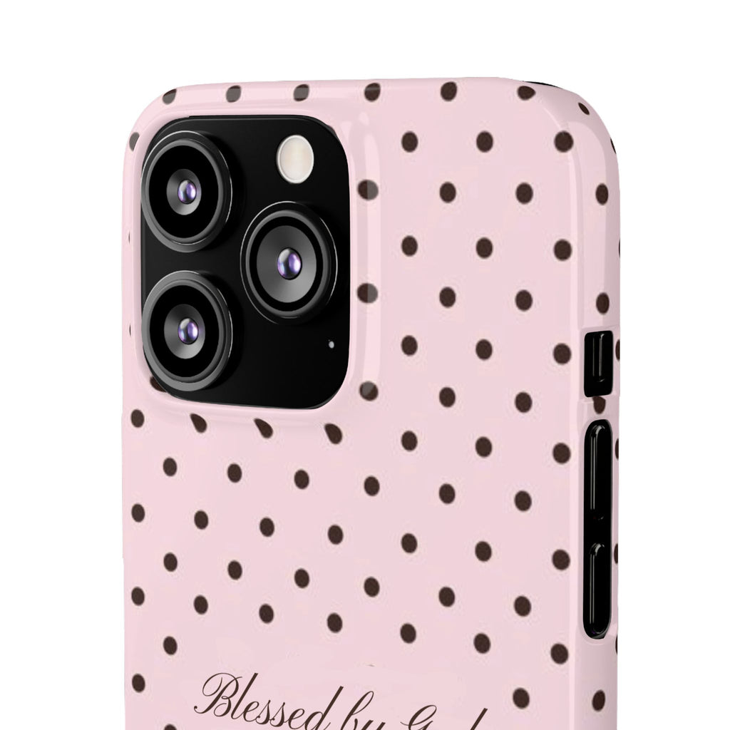 Blessed by God - Pink polka dot case