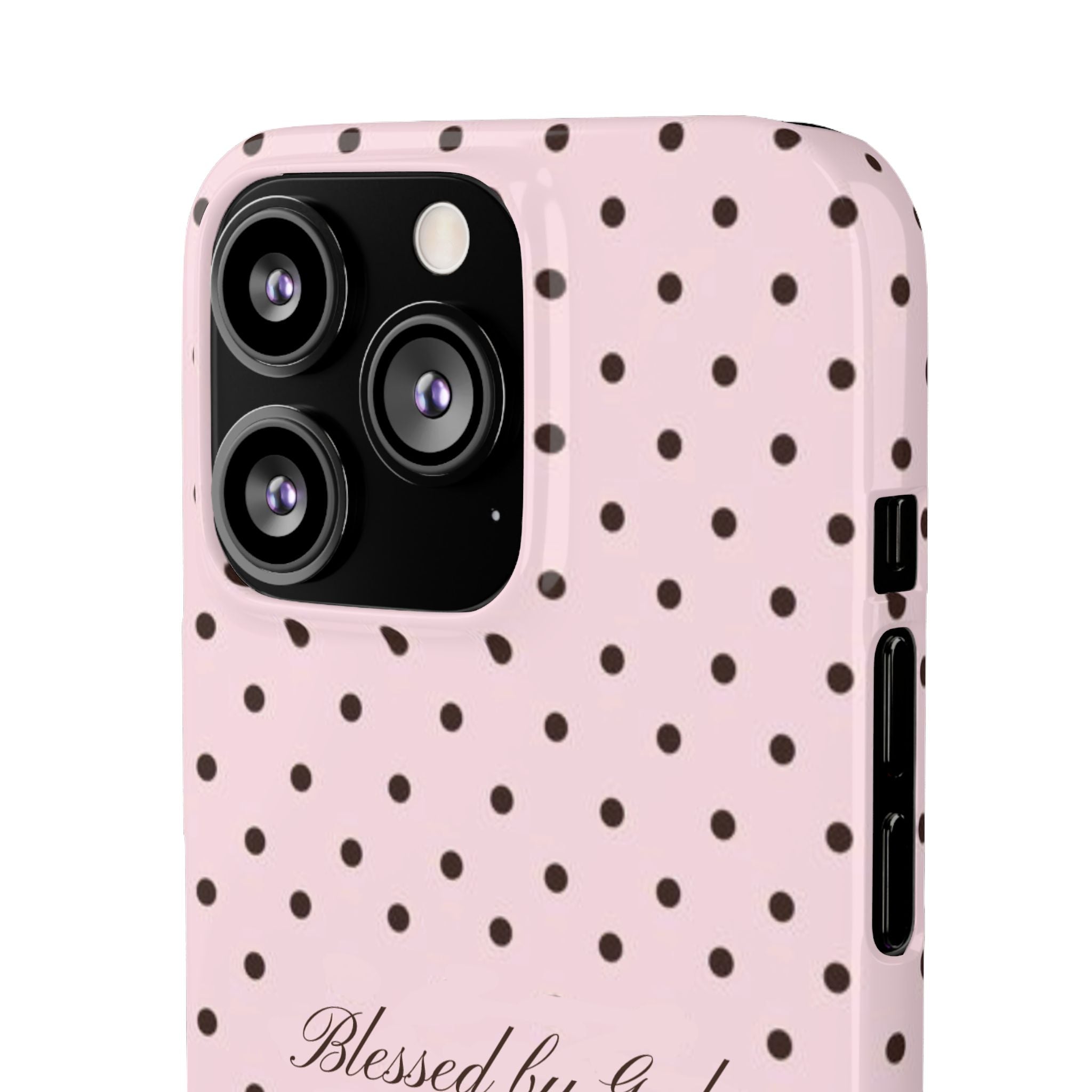 Blessed by God - Pink polka dot case