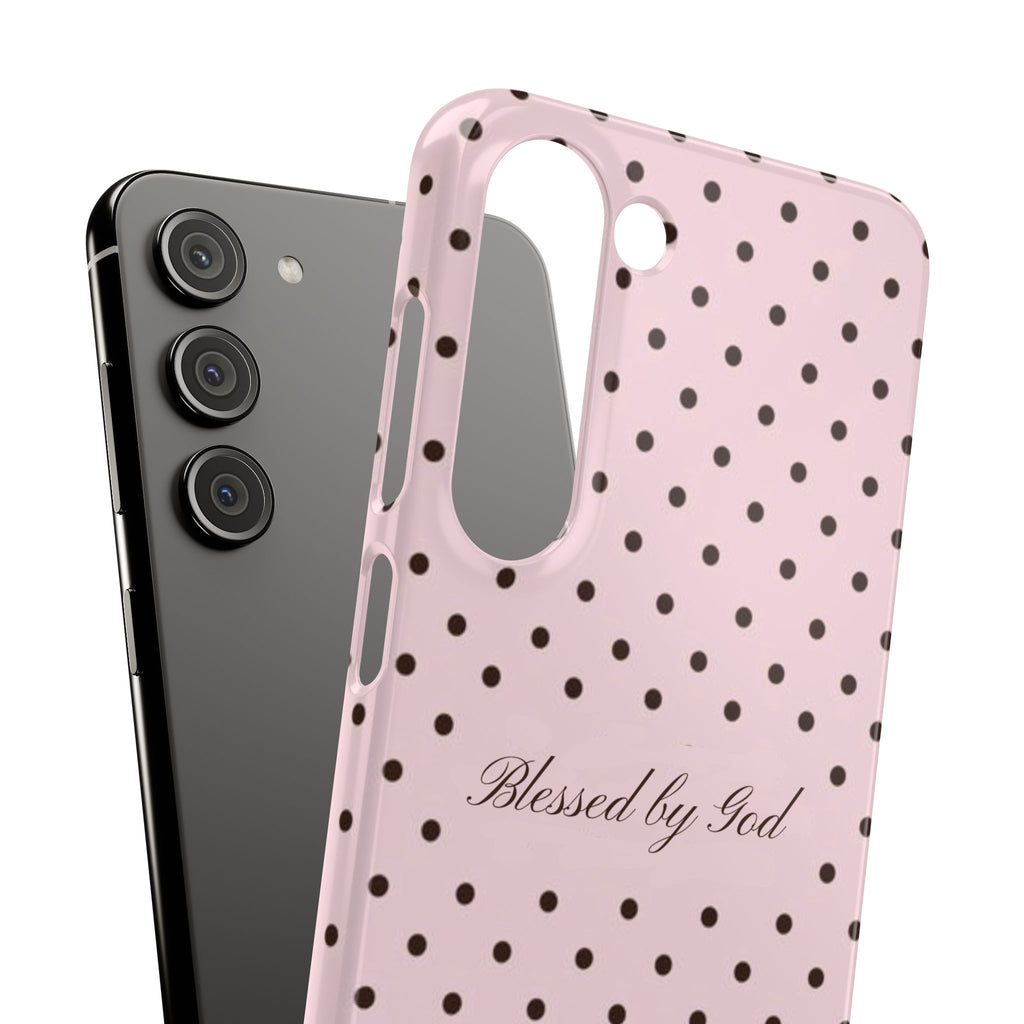 Blessed by God - Pink polka dot case