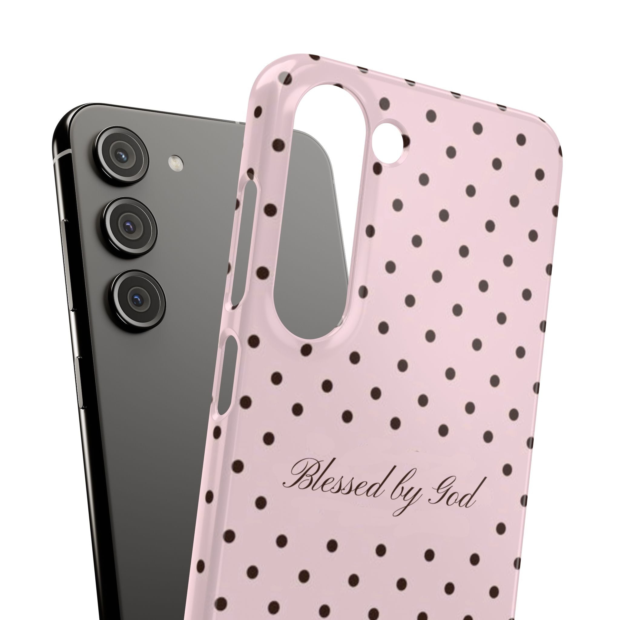 Blessed by God - Pink polka dot case