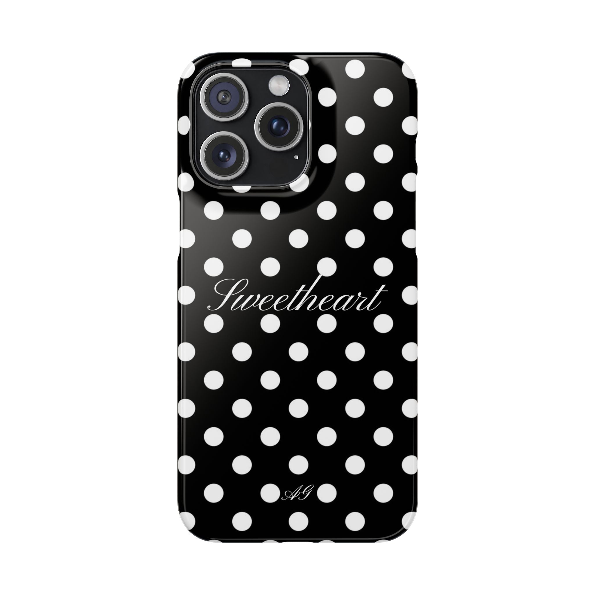 Sweetheart - white polka dot case