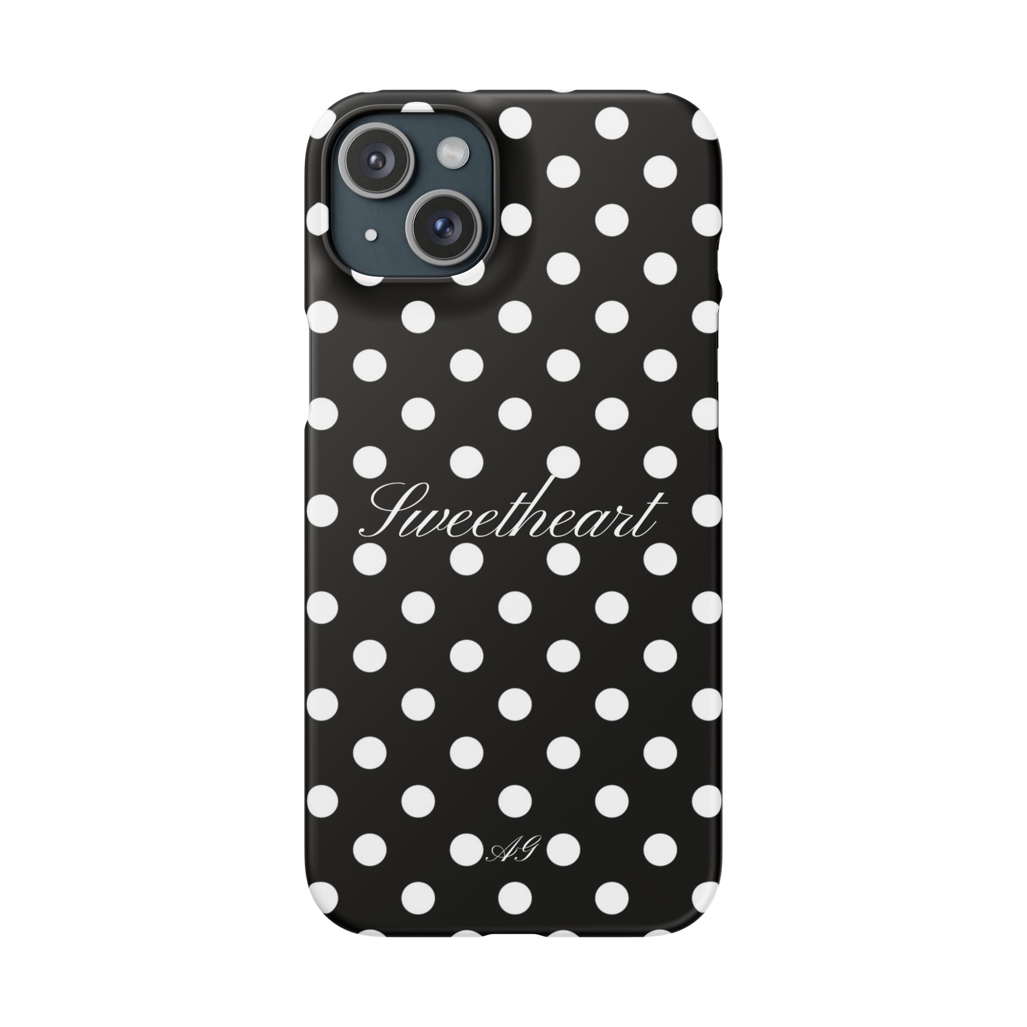 Sweetheart - white polka dot case