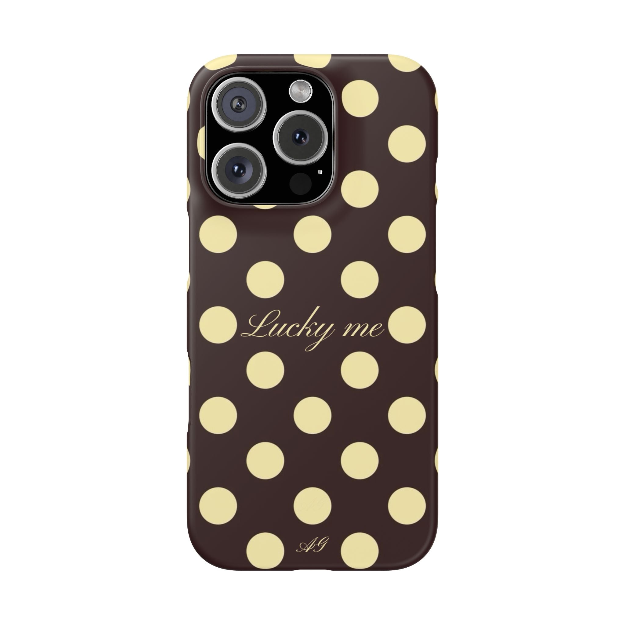 Lucky me - pastel yellow polka dot case