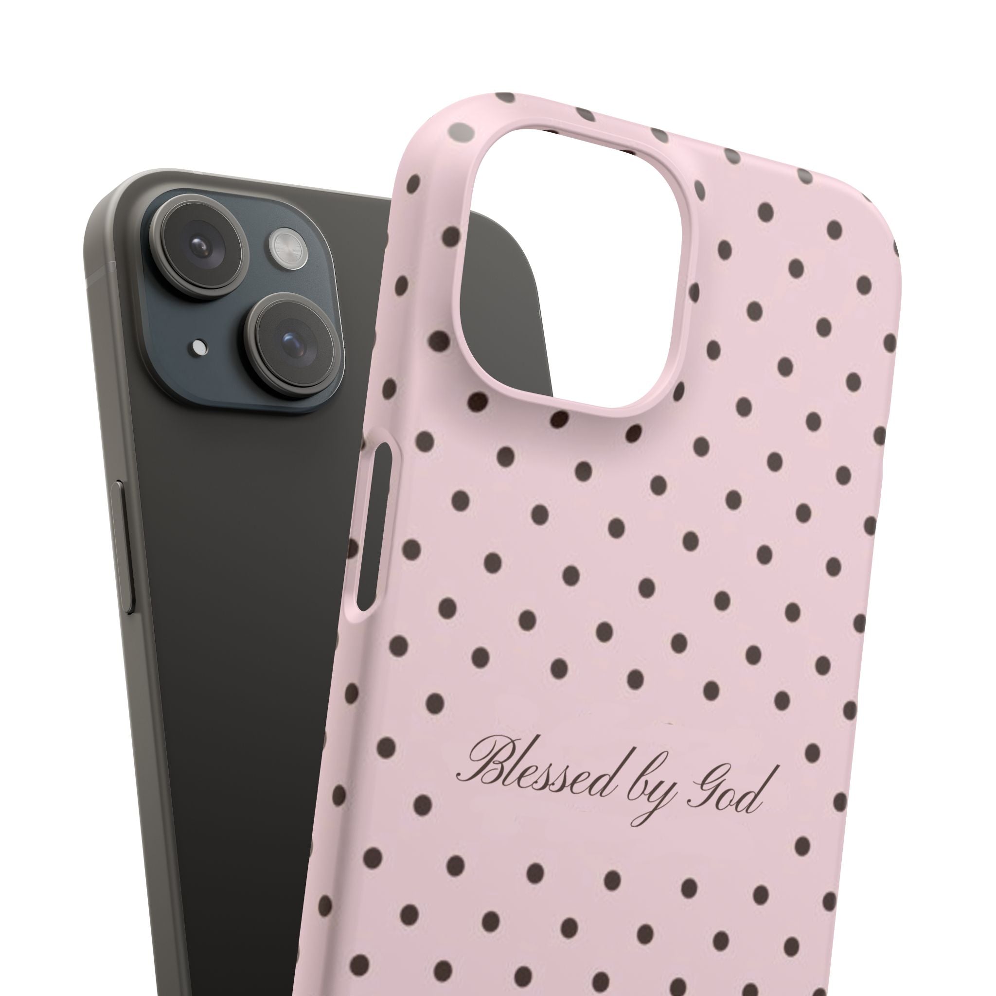 Blessed by God - Pink polka dot case