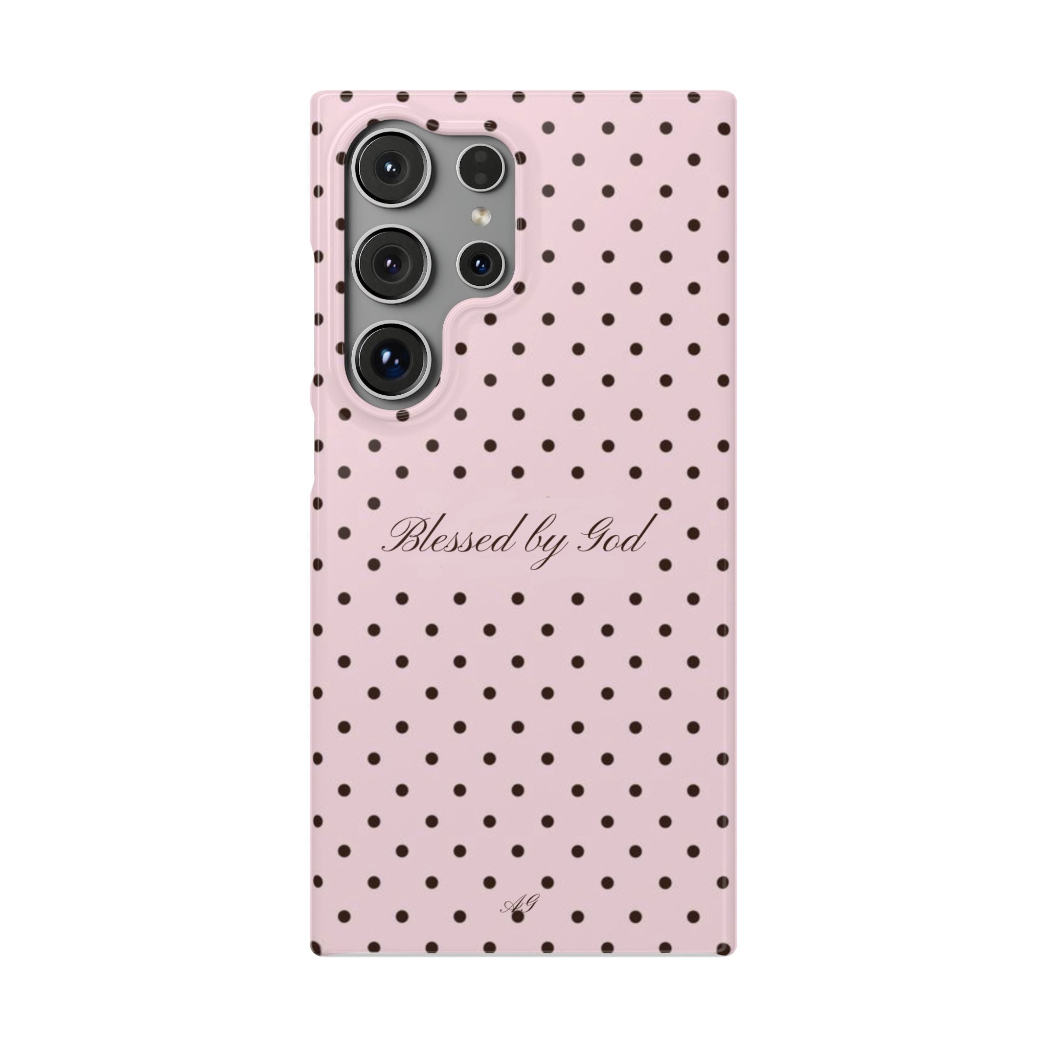 Blessed by God - Pink polka dot case