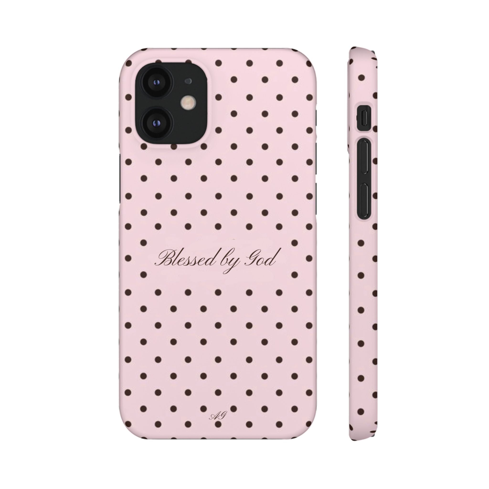 Blessed by God - Pink polka dot case