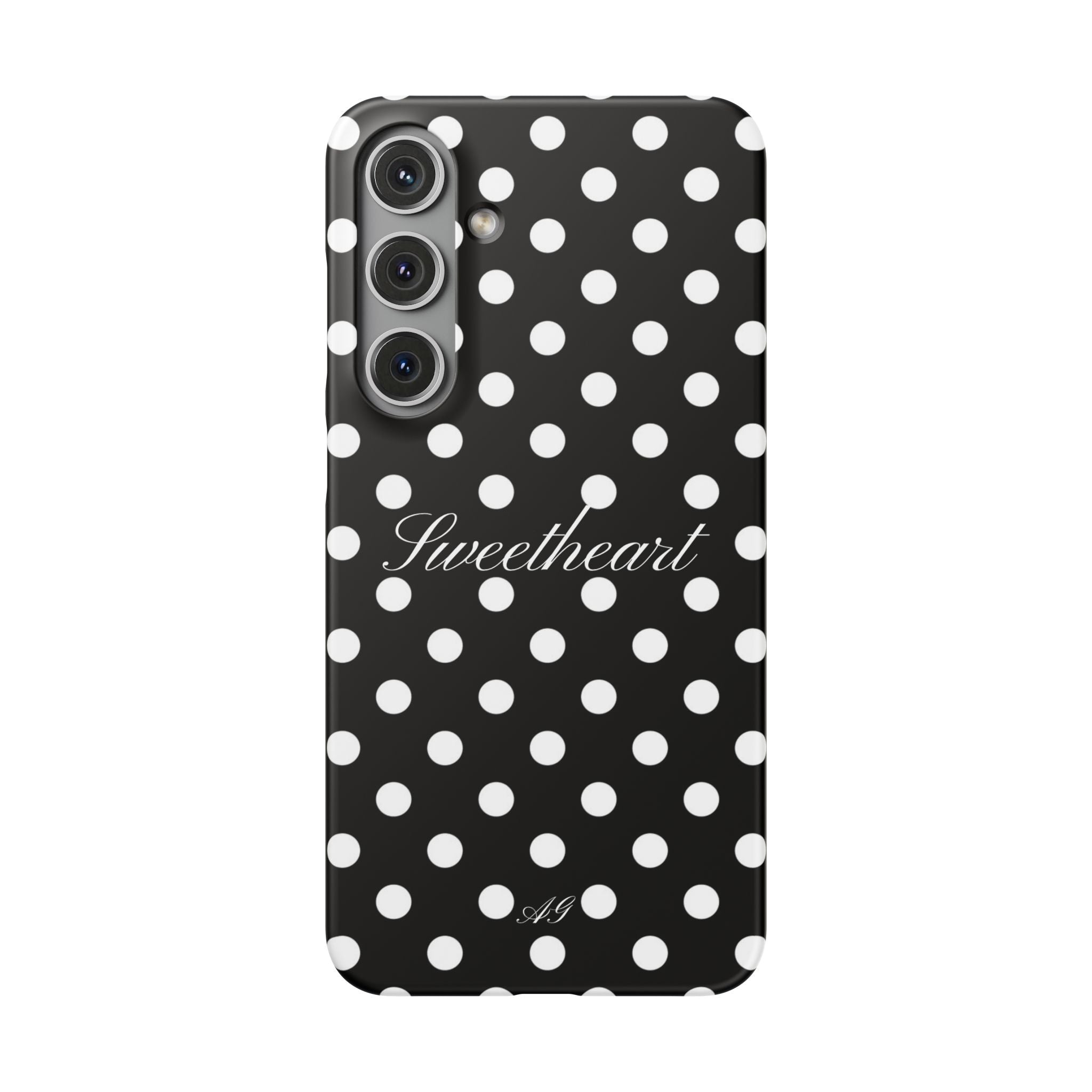 Sweetheart - white polka dot case