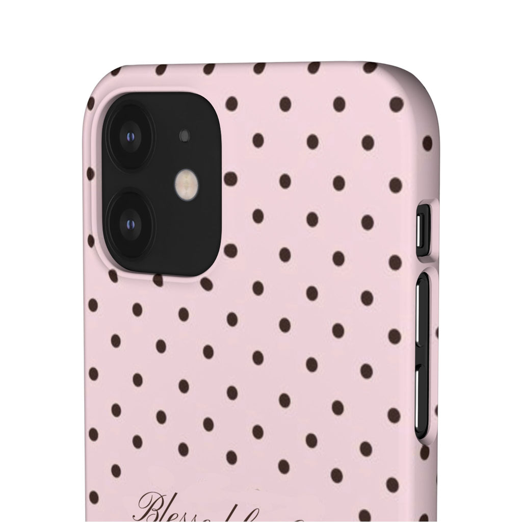 Blessed by God - Pink polka dot case