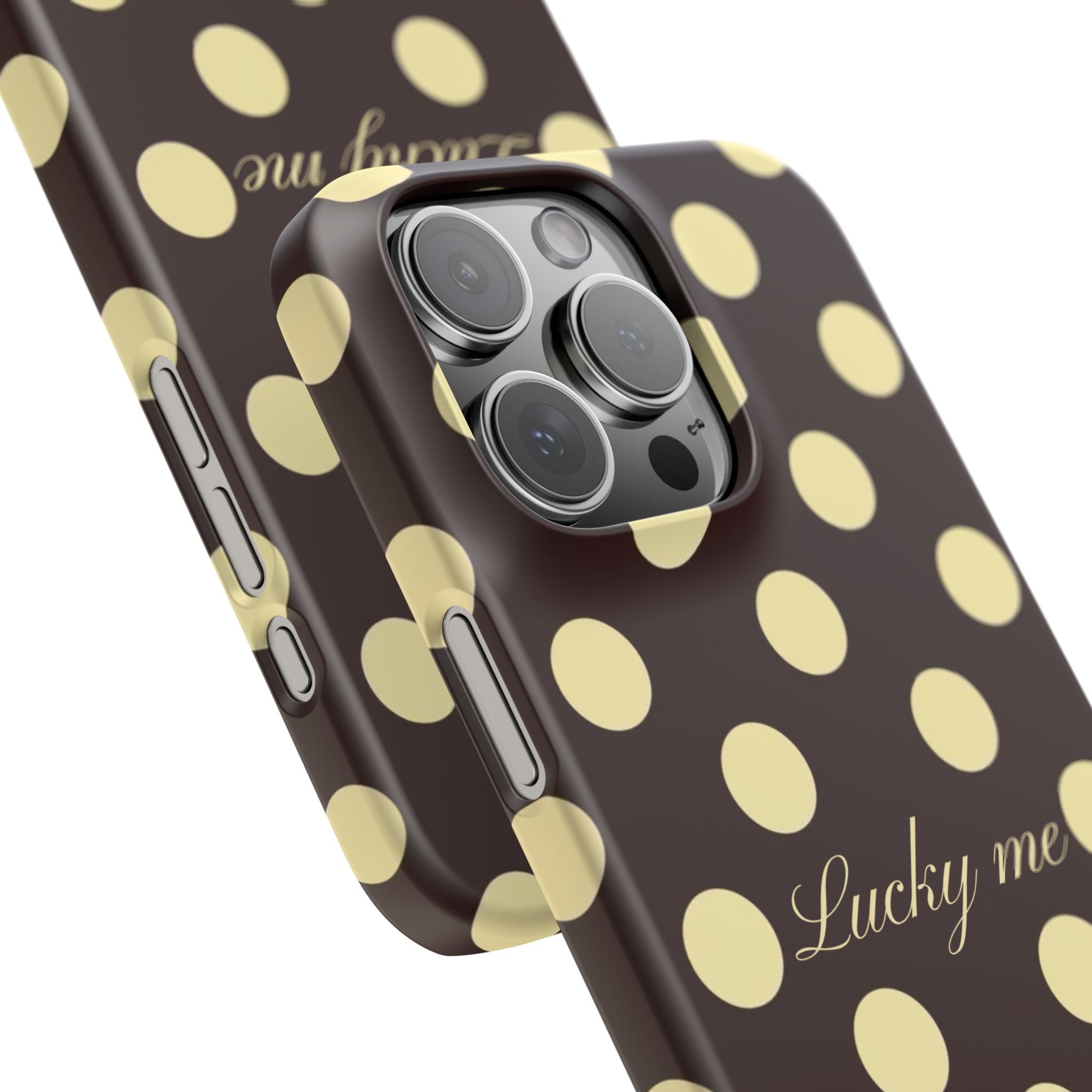 Lucky me - pastel yellow polka dot case