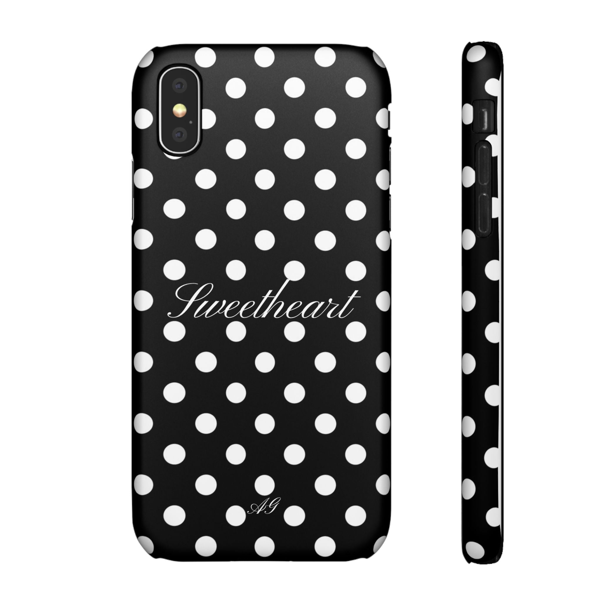 Sweetheart - white polka dot case