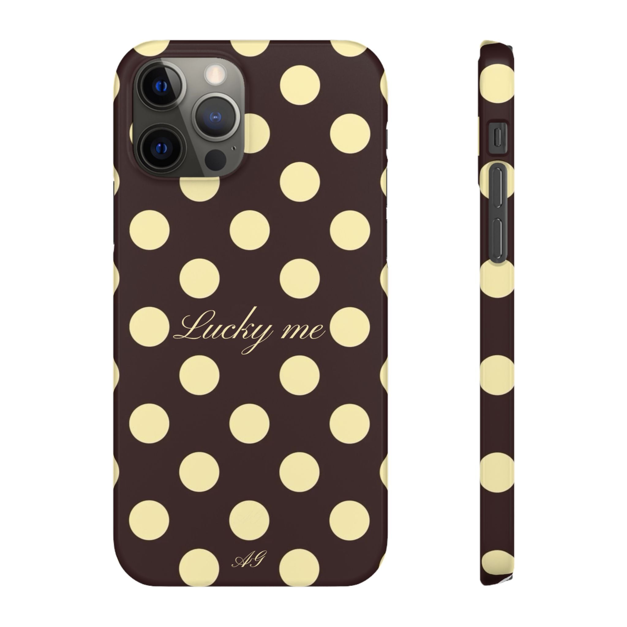 Lucky me - pastel yellow polka dot case