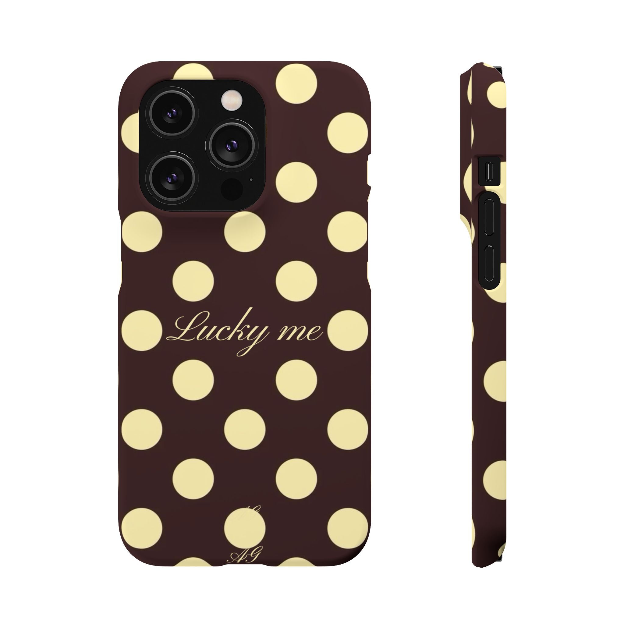 Lucky me - pastel yellow polka dot case
