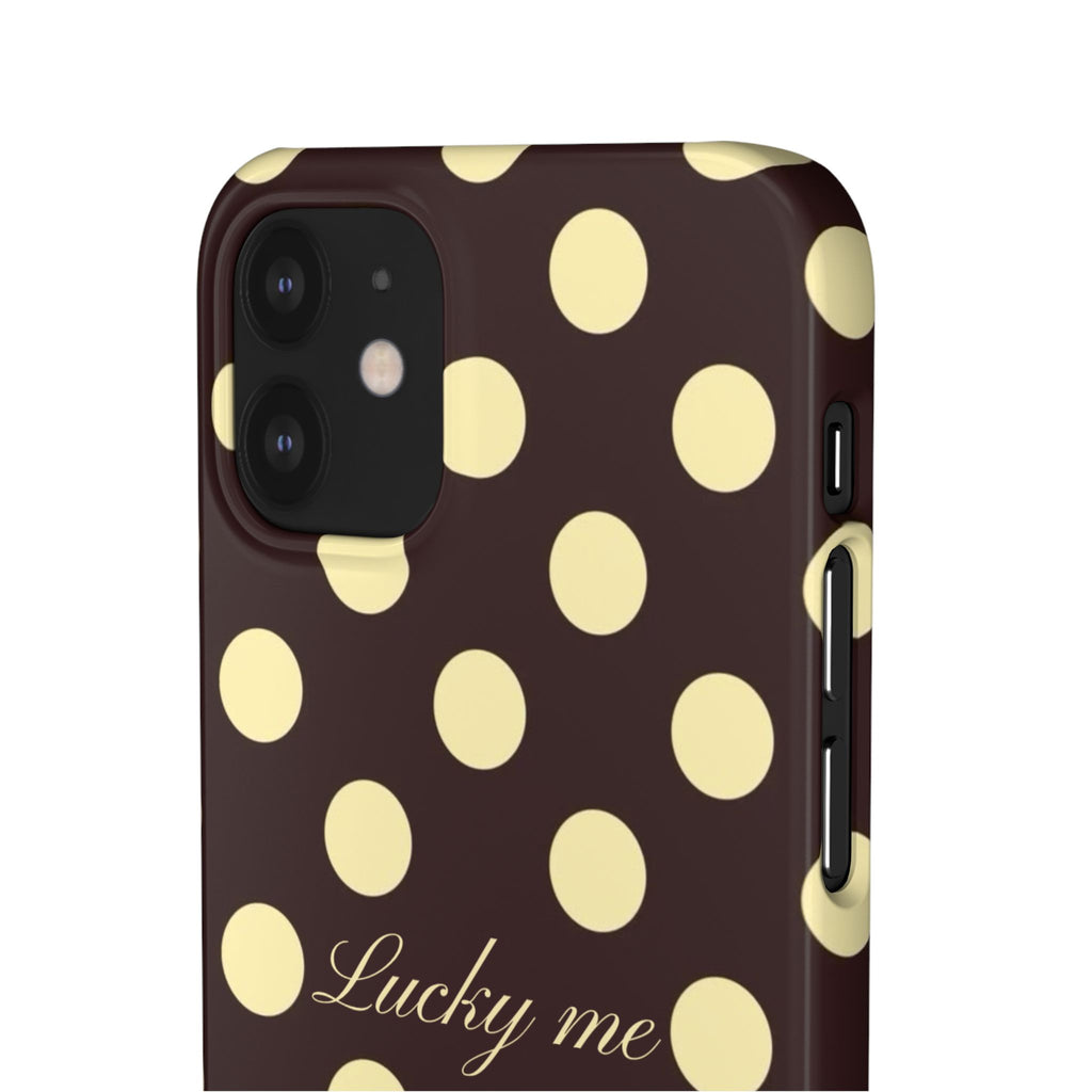Lucky me - pastel yellow polka dot case