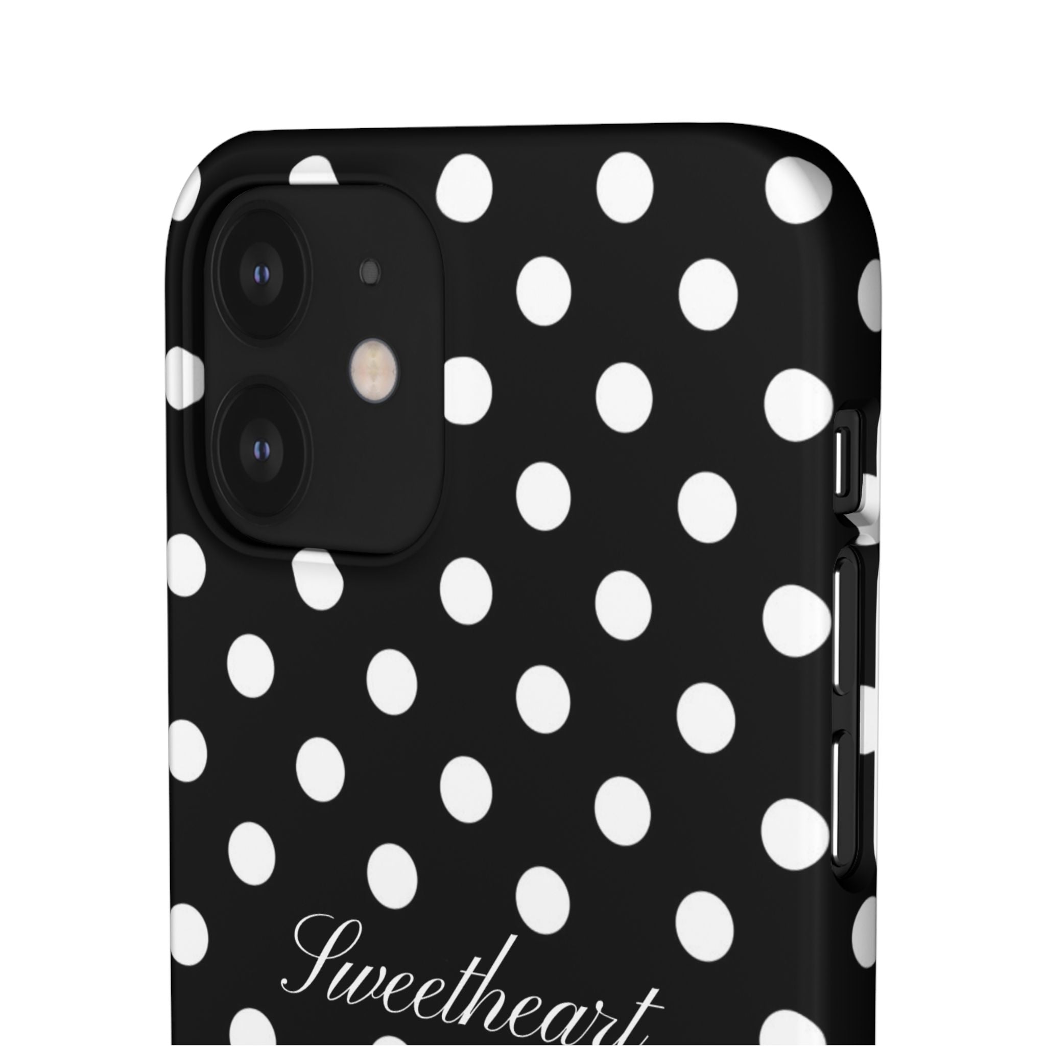 "Sweetheart" - white polka dot case
