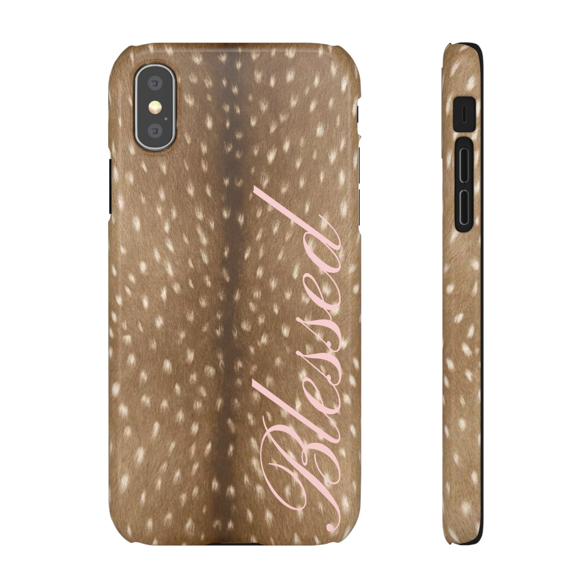 Blessed - Brown Spotted Deer Fur Phone case