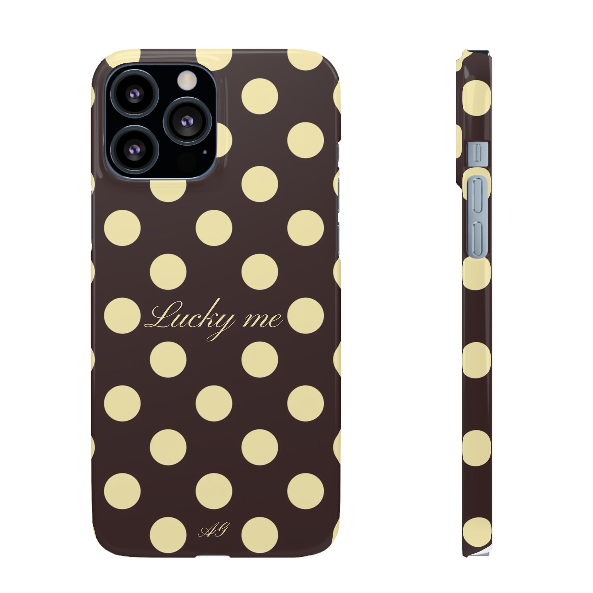 Lucky me - pastel yellow polka dot case
