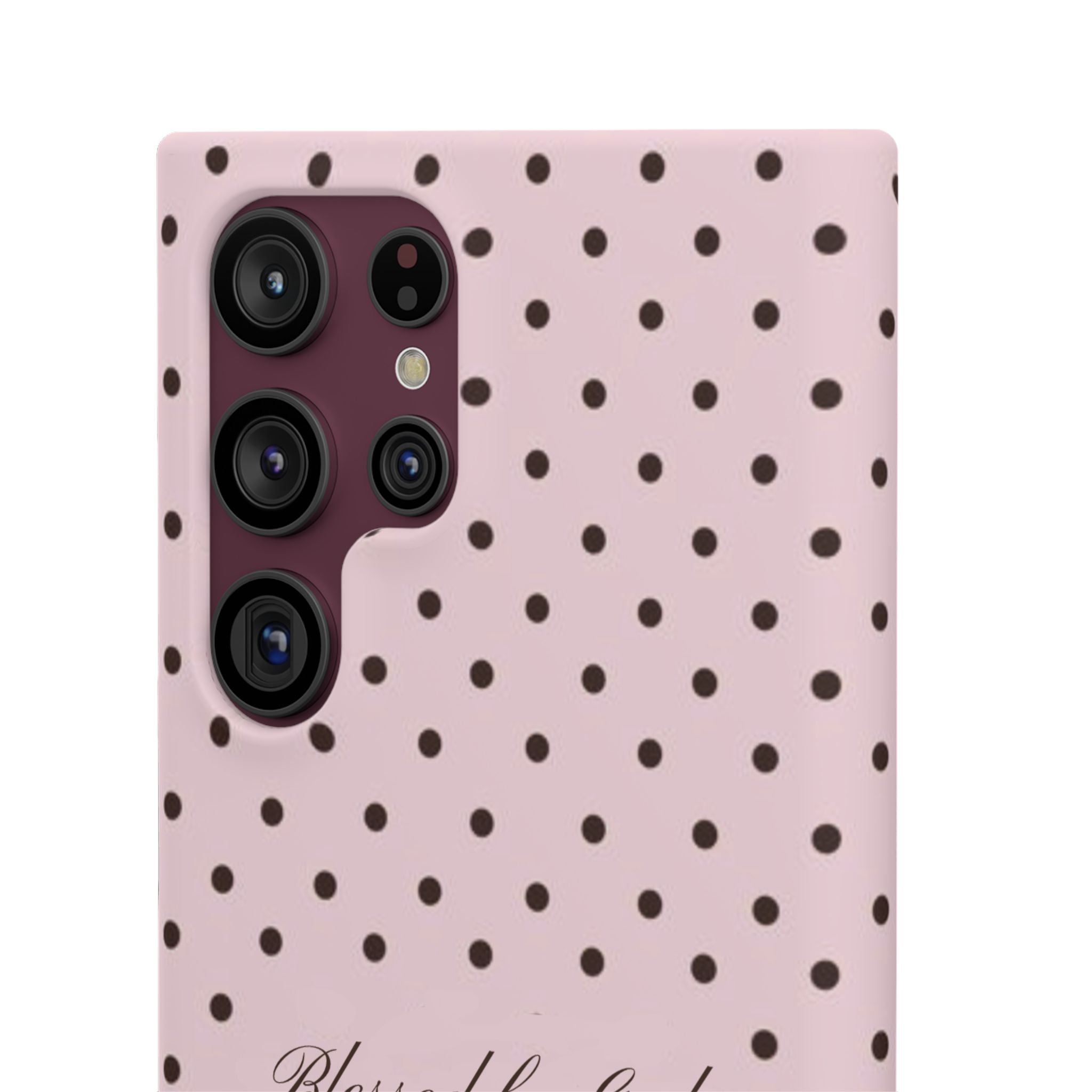 Blessed by God - Pink polka dot case