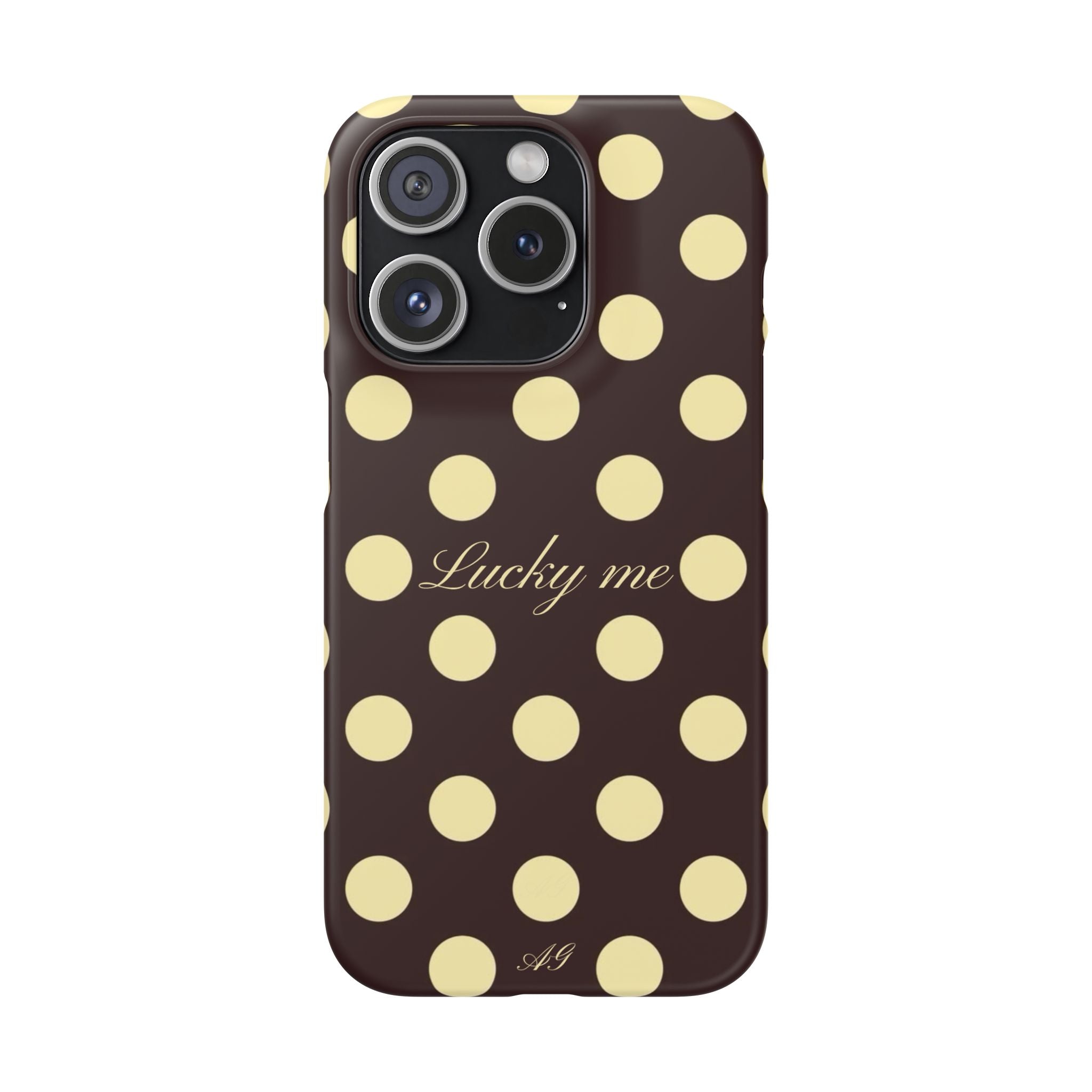 Lucky me - pastel yellow polka dot case