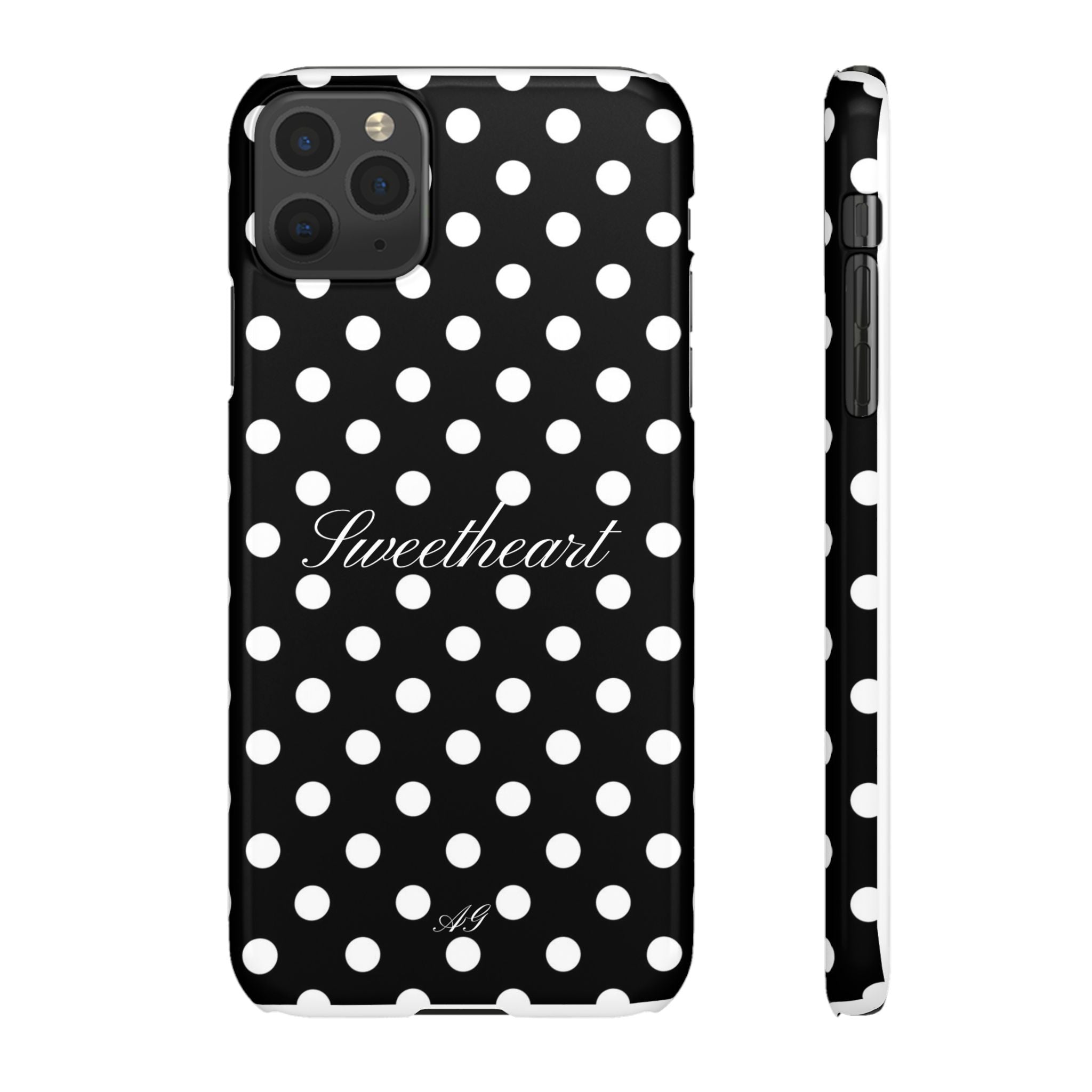 Sweetheart - white polka dot case