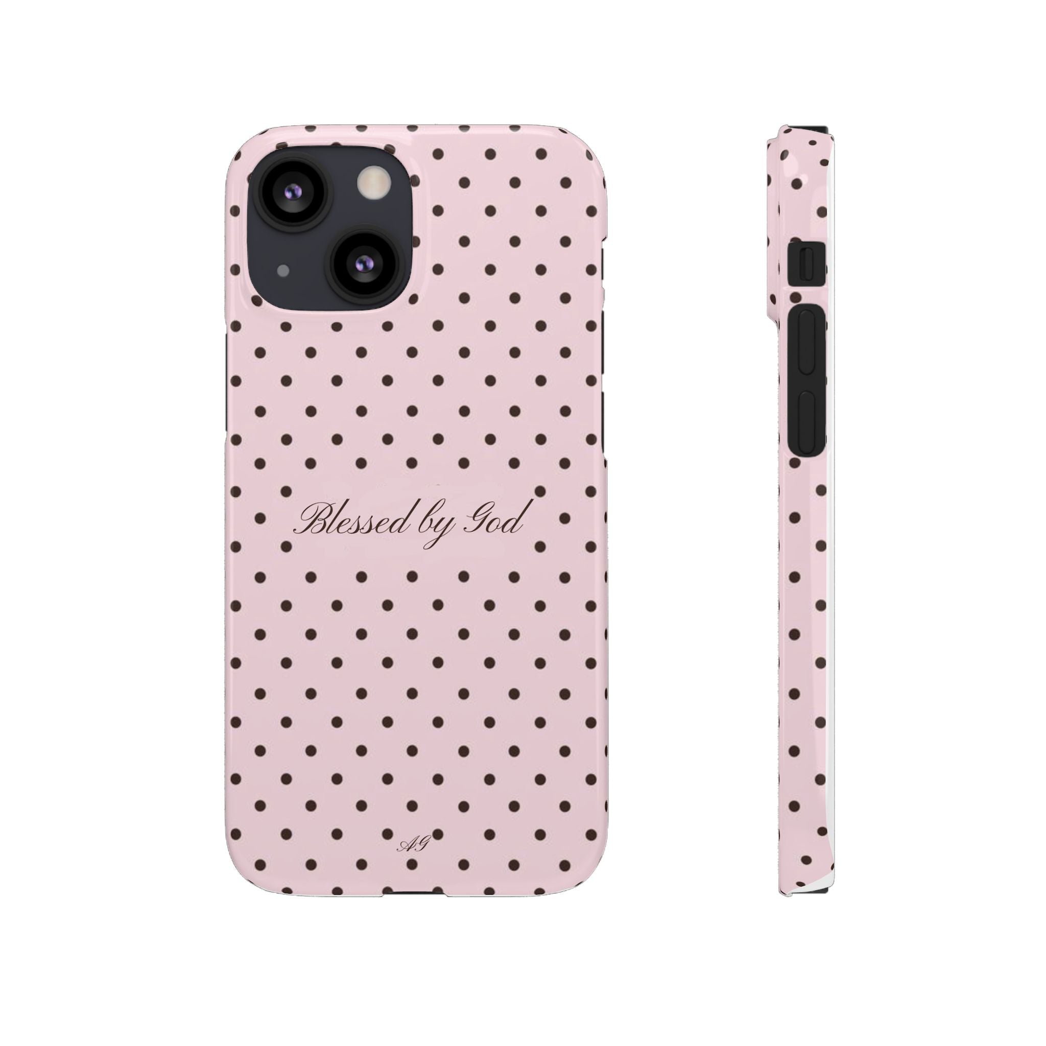 Blessed by God - Pink polka dot case