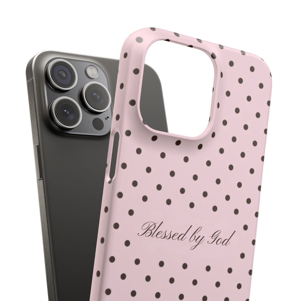 Blessed by God - Pink polka dot case