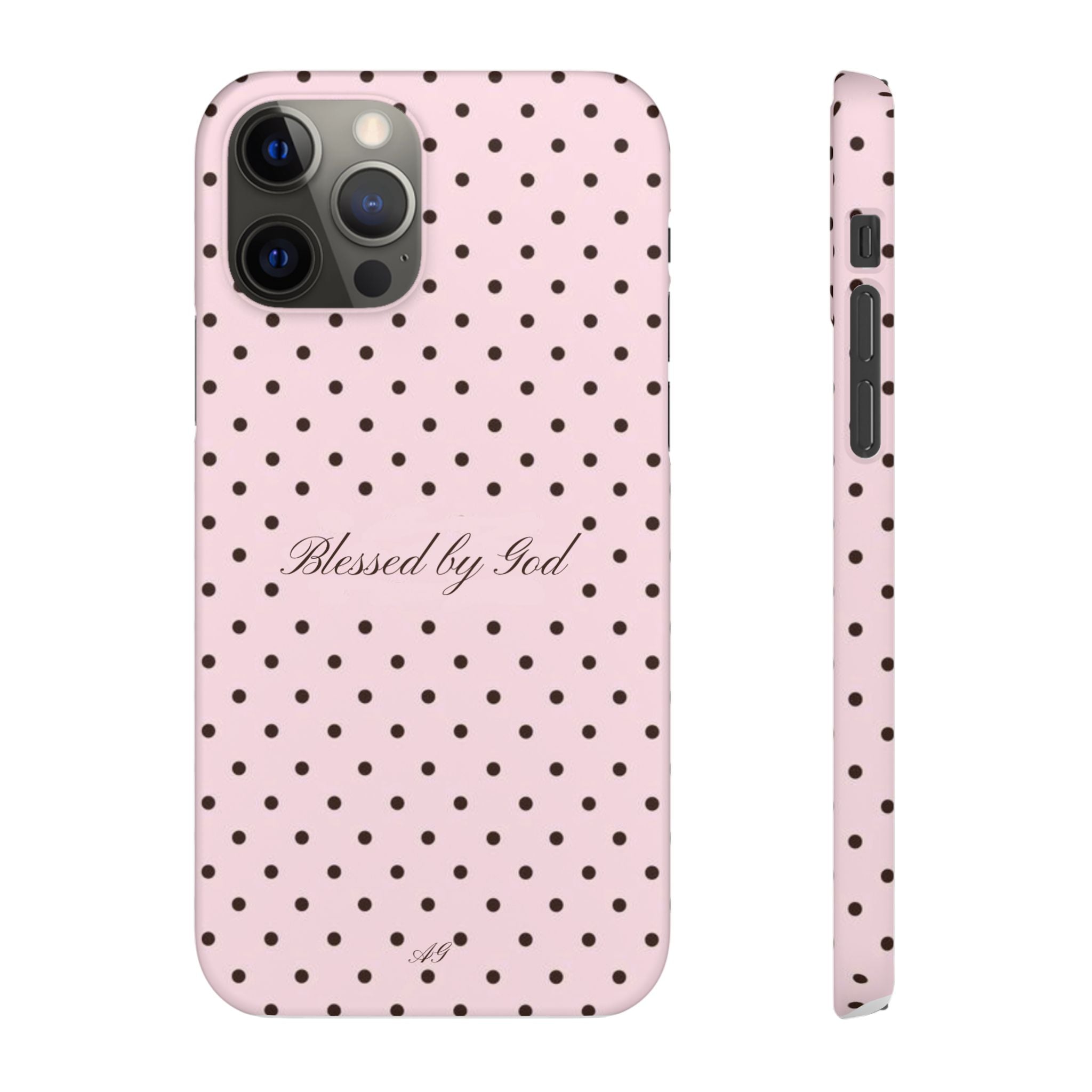 Blessed by God - Pink polka dot case