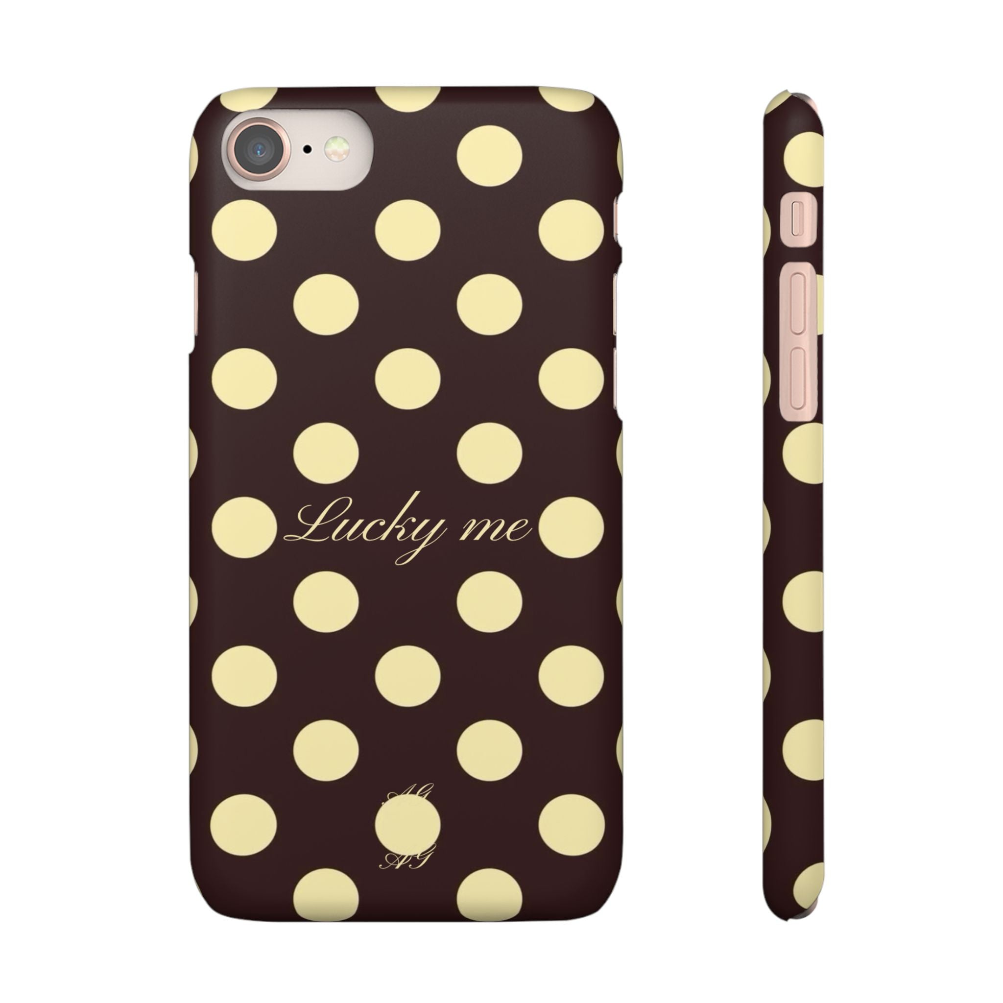 Lucky me - pastel yellow polka dot case