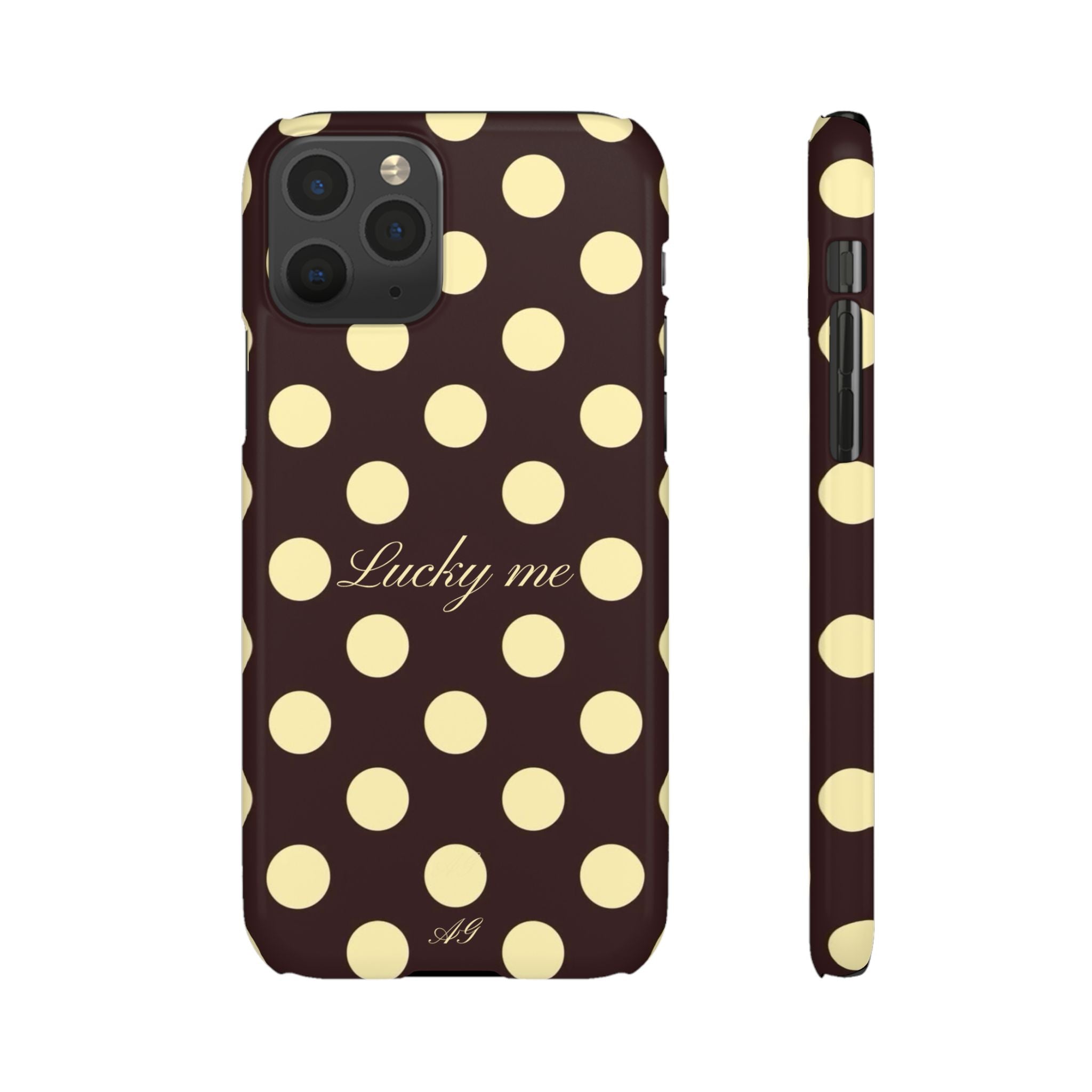 Lucky me - pastel yellow polka dot case