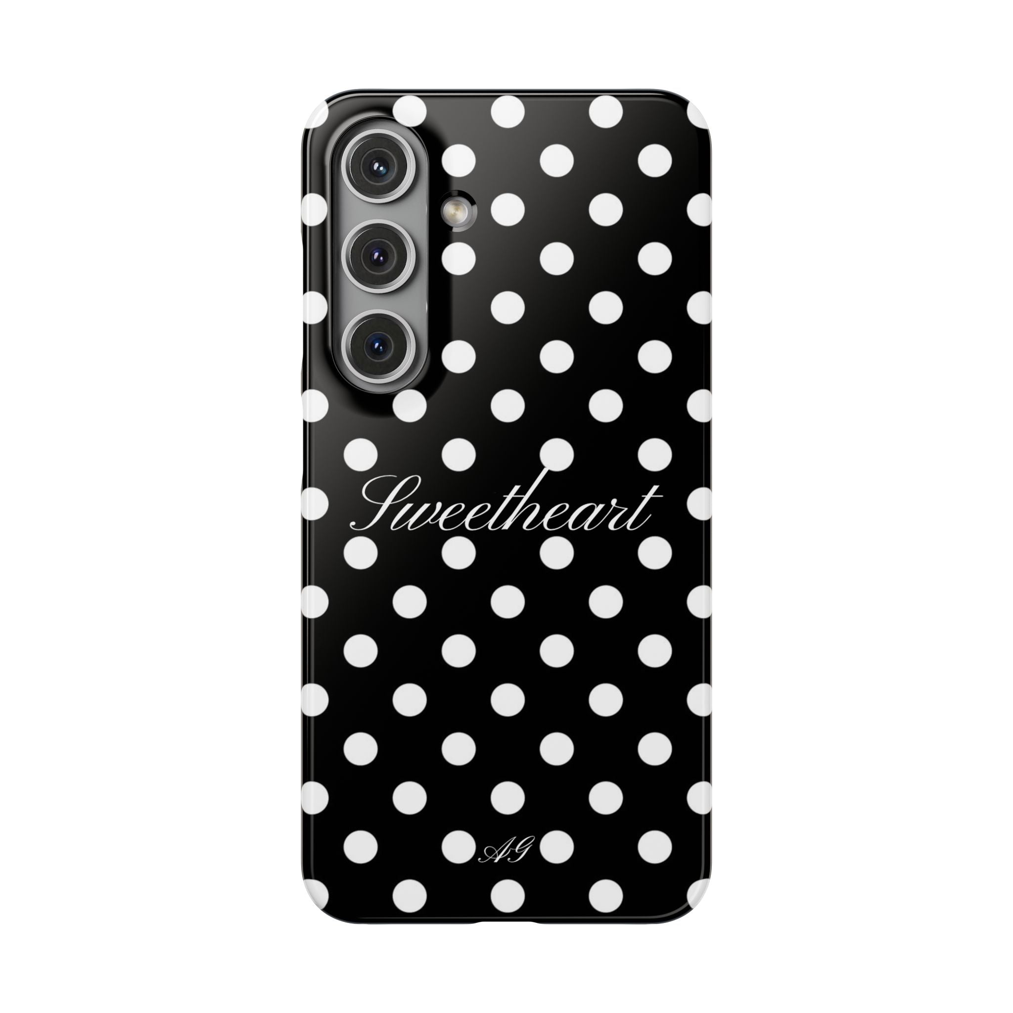 Sweetheart - white polka dot case