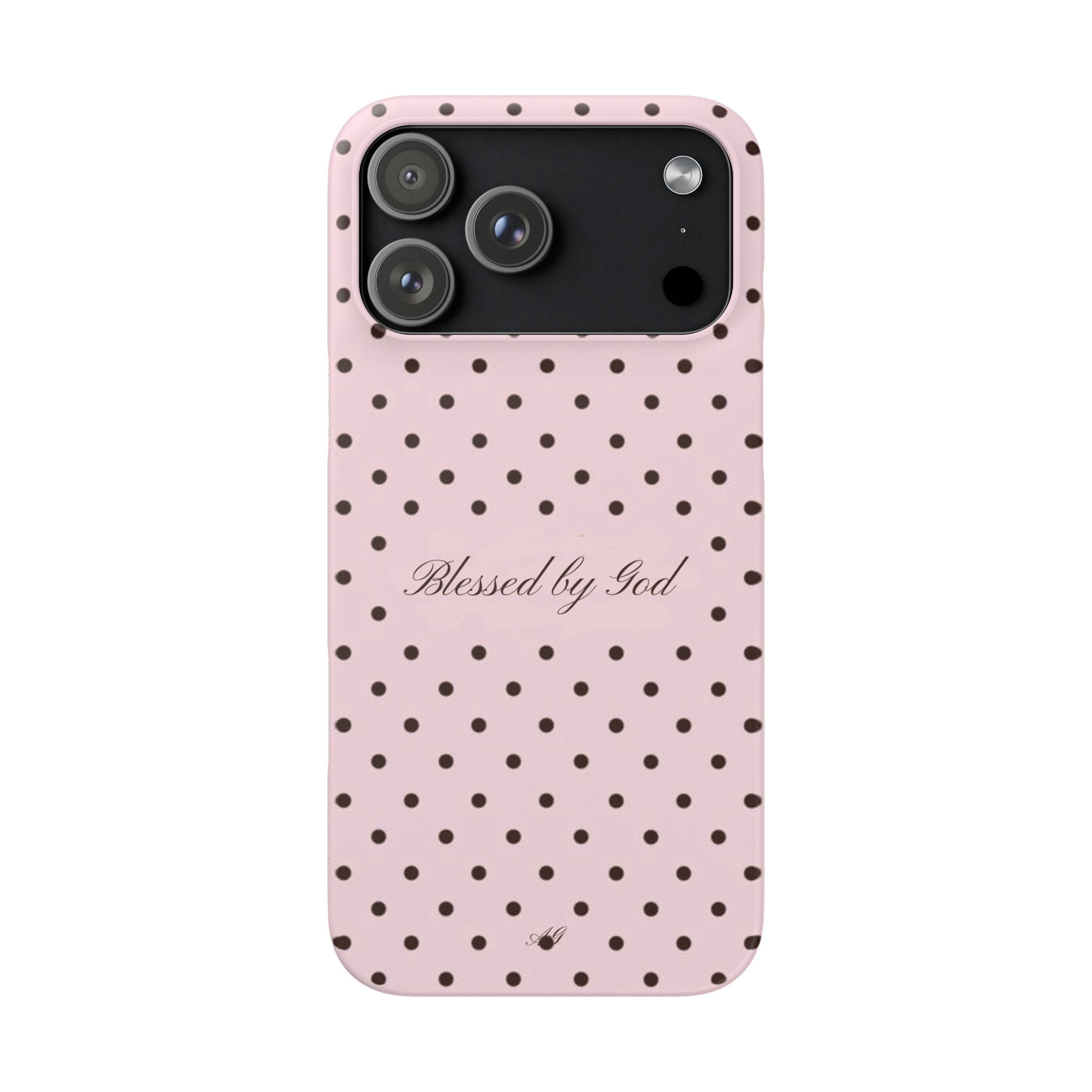 Blessed by God - Pink polka dot case