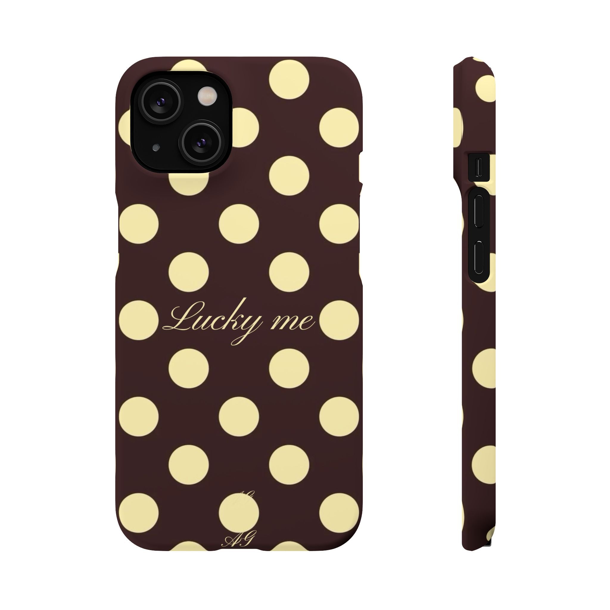 Lucky me - pastel yellow polka dot case
