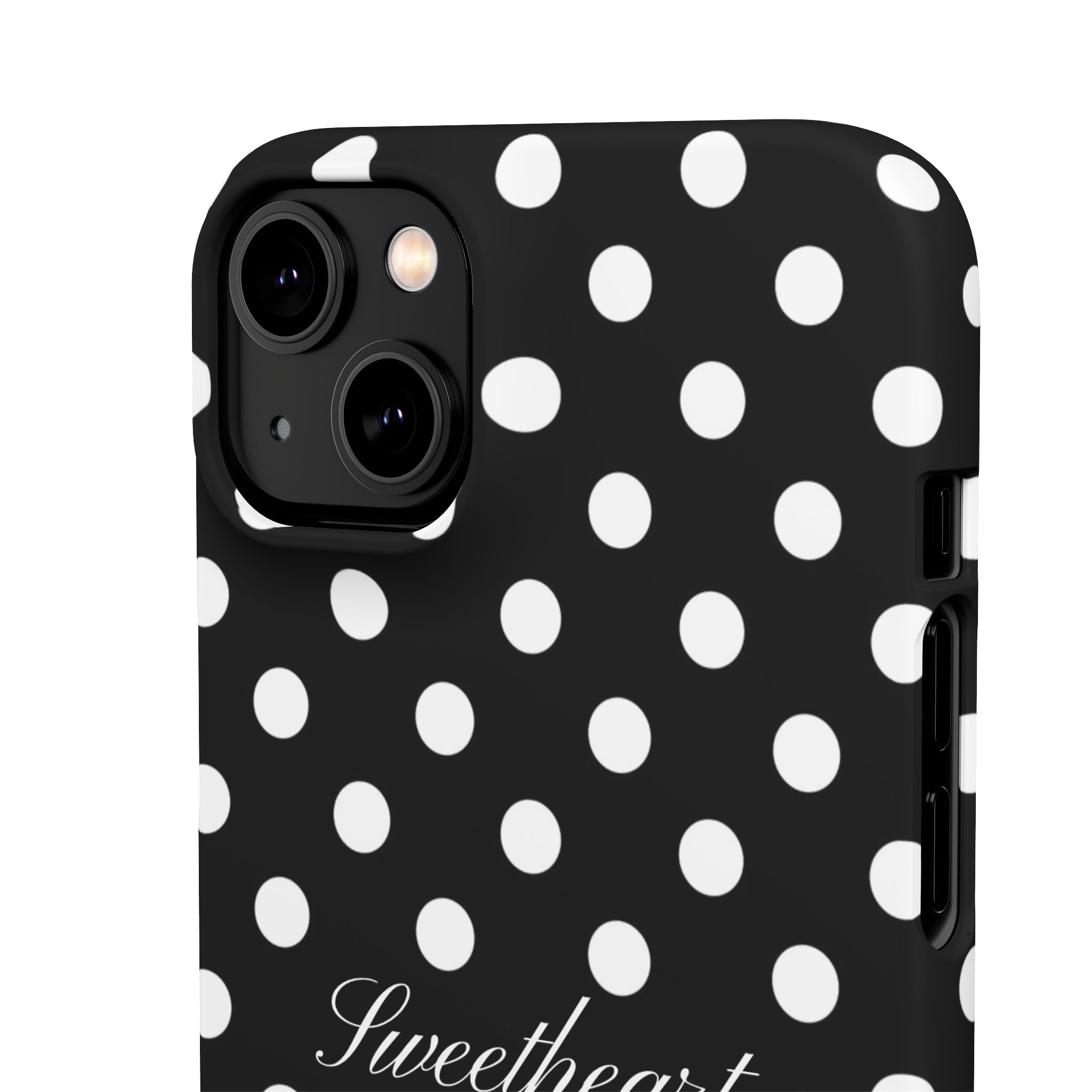 "Sweetheart" - white polka dot case