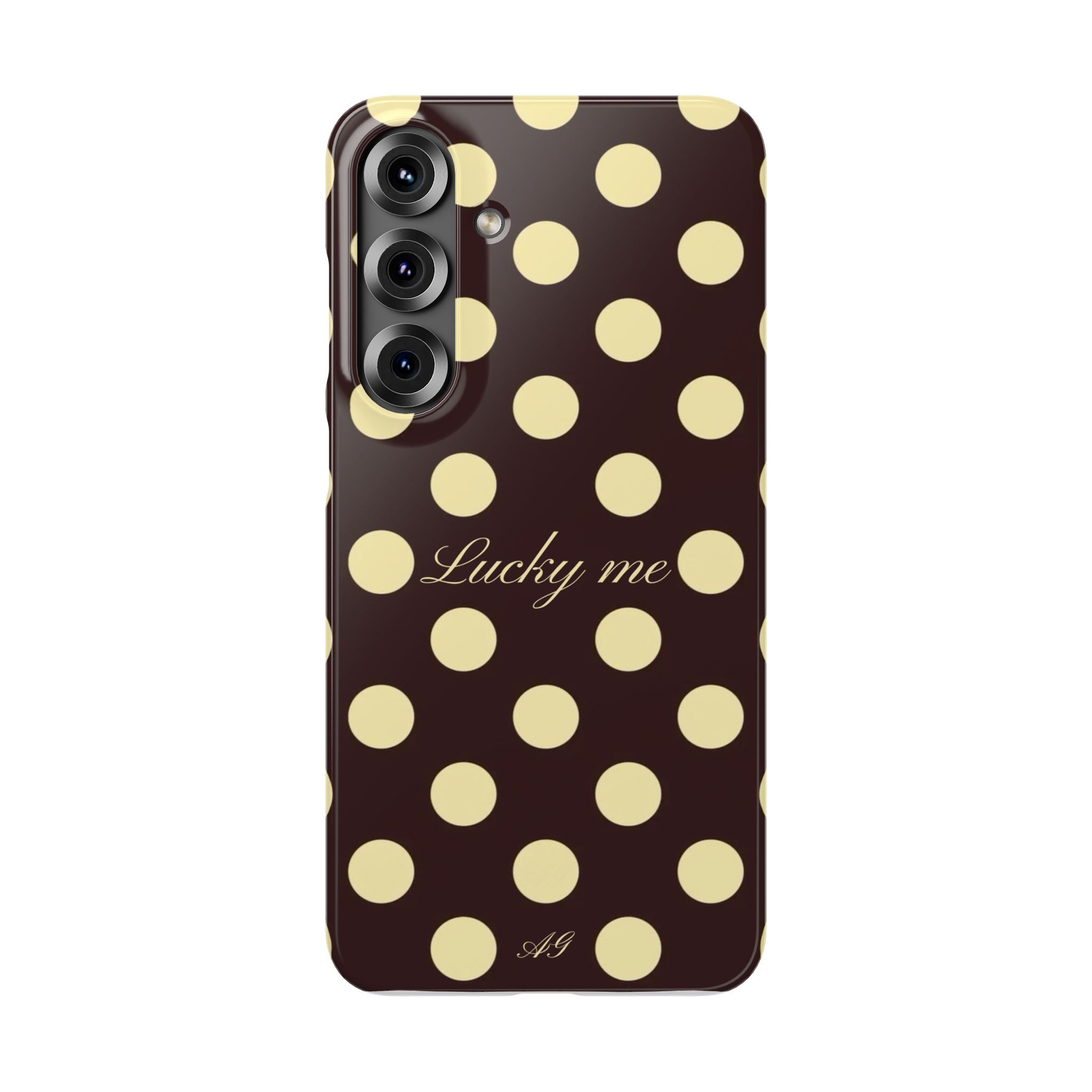 Lucky me - pastel yellow polka dot case