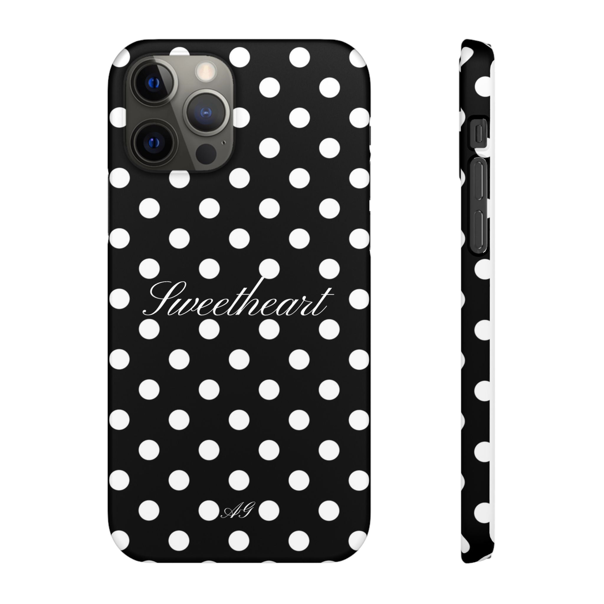 Sweetheart - white polka dot case
