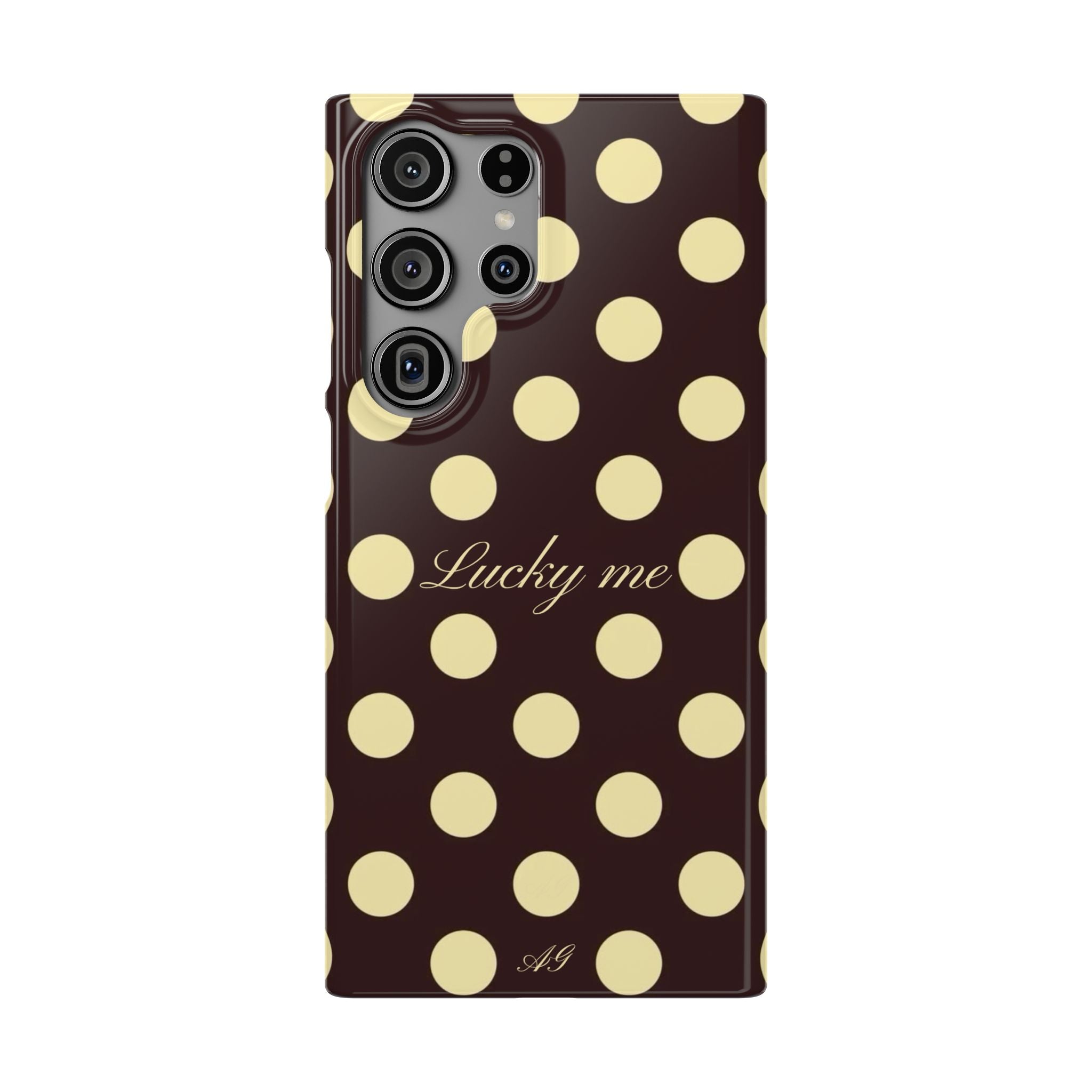 Lucky me - pastel yellow polka dot case