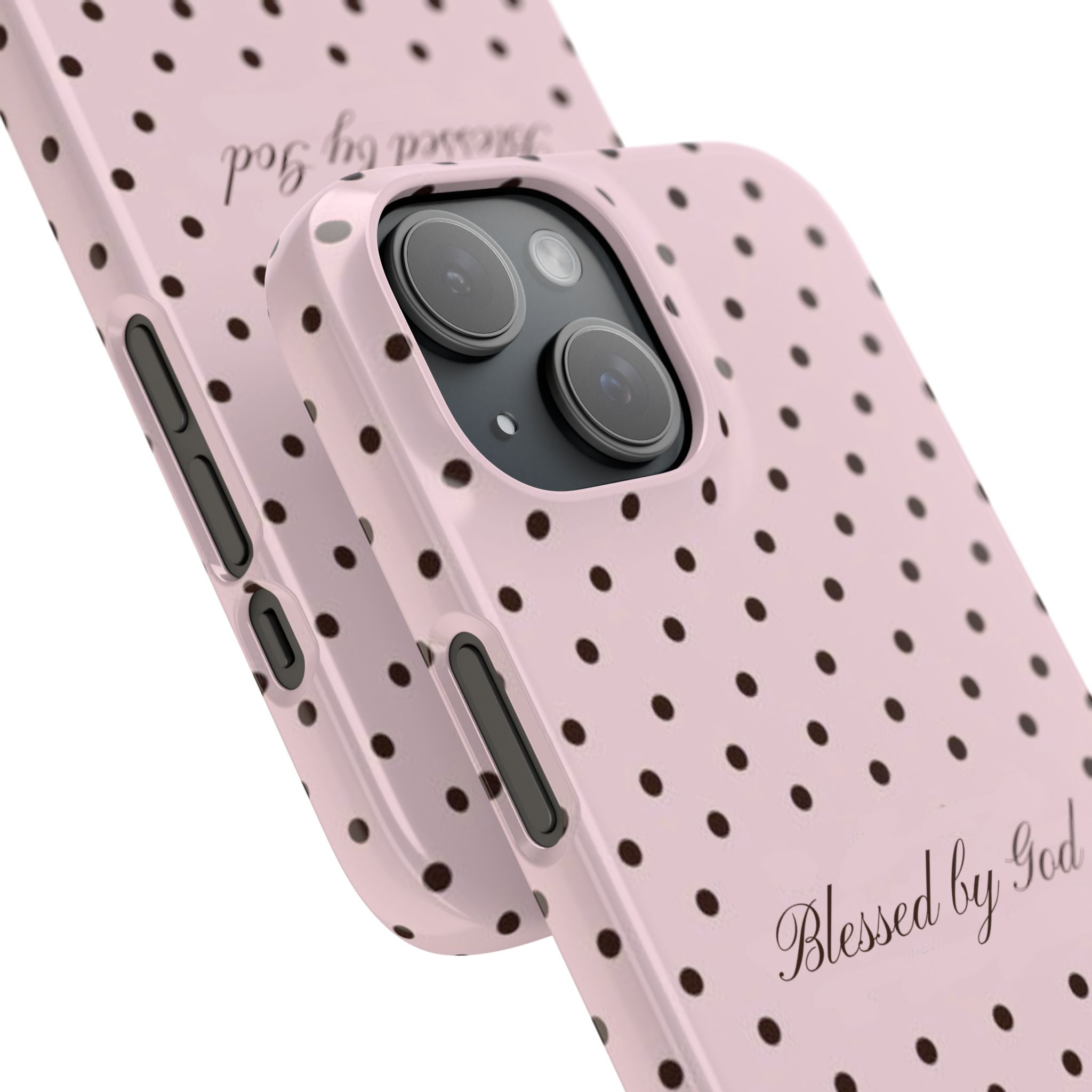 Blessed by God - Pink polka dot case