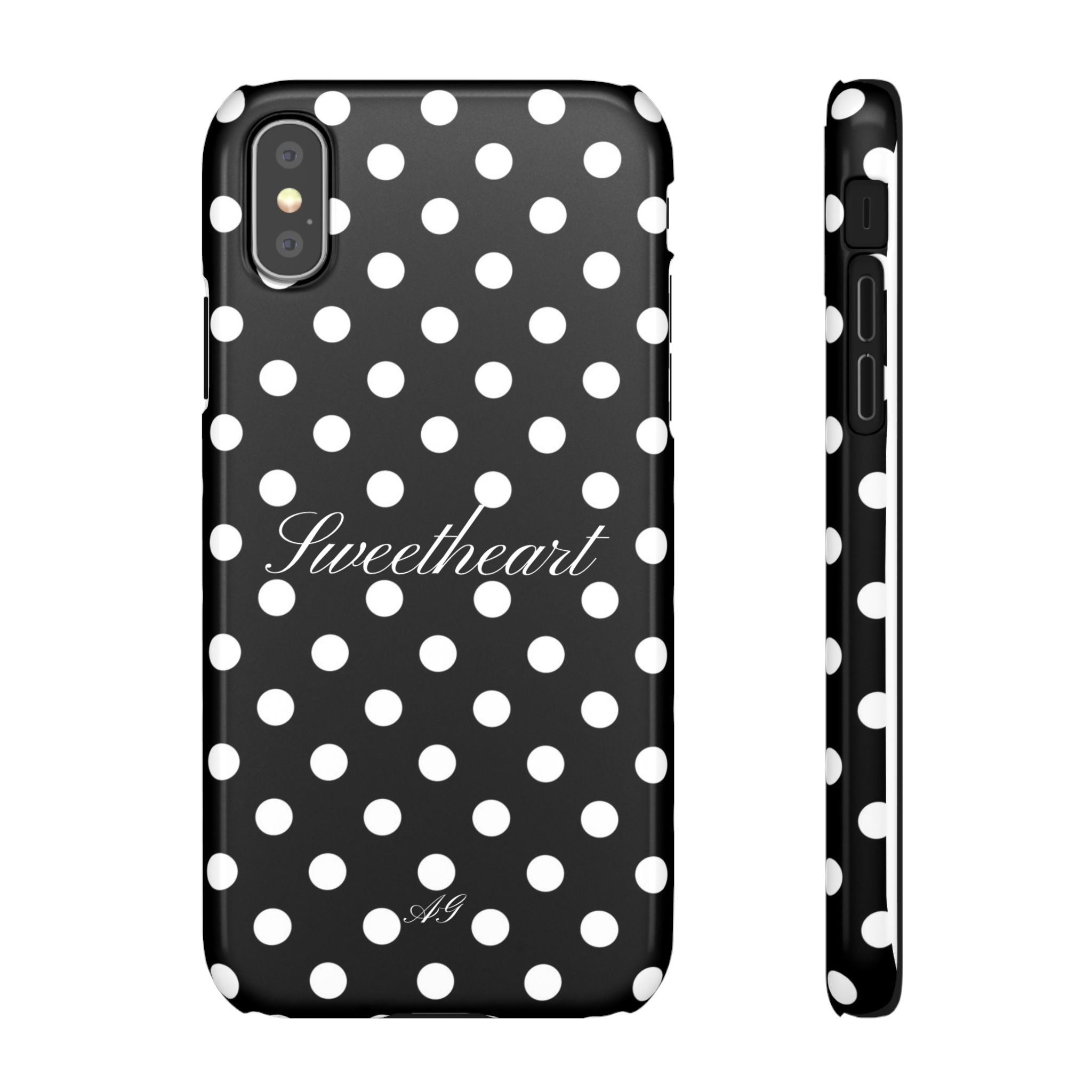 Sweetheart - white polka dot case