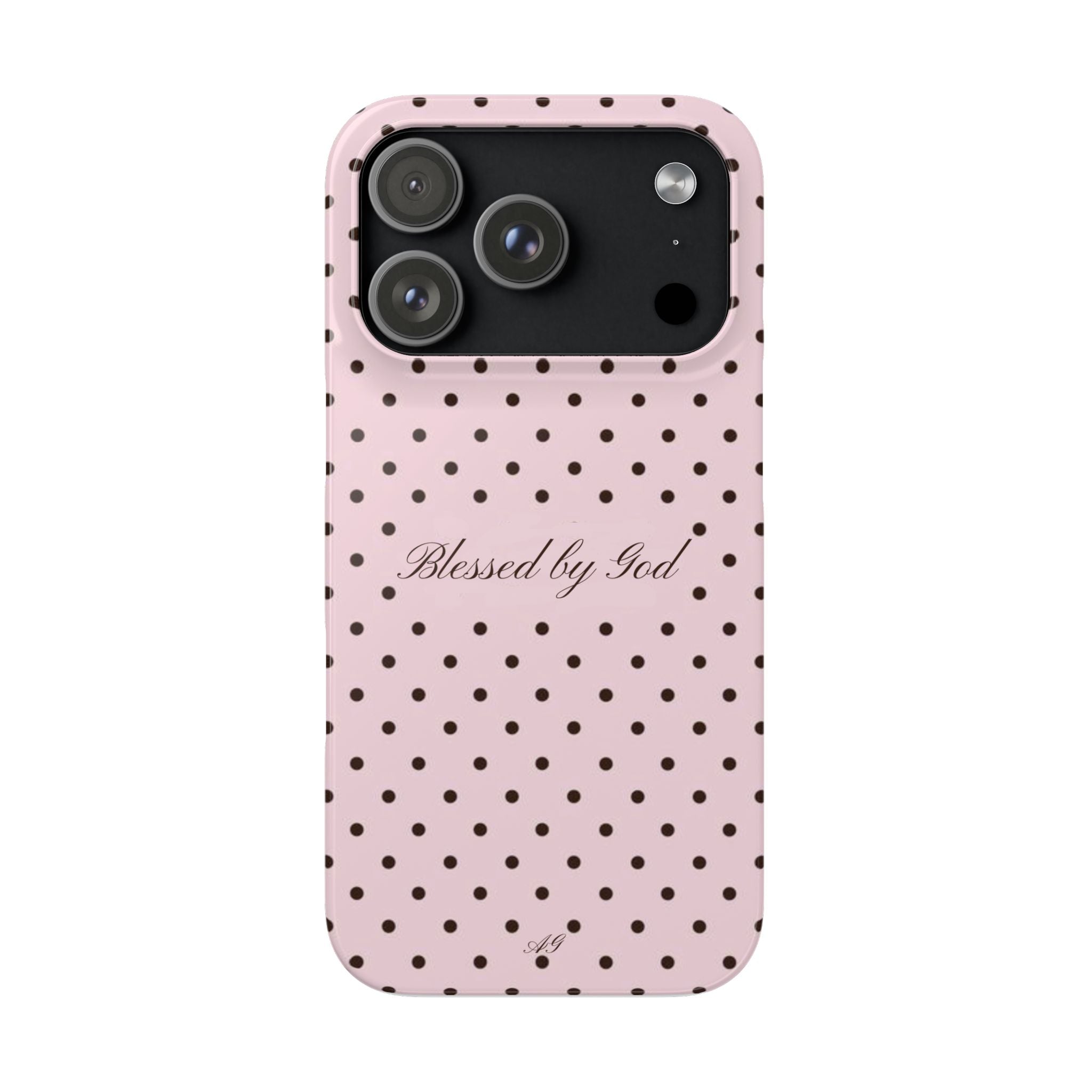 Blessed by God - Pink polka dot case
