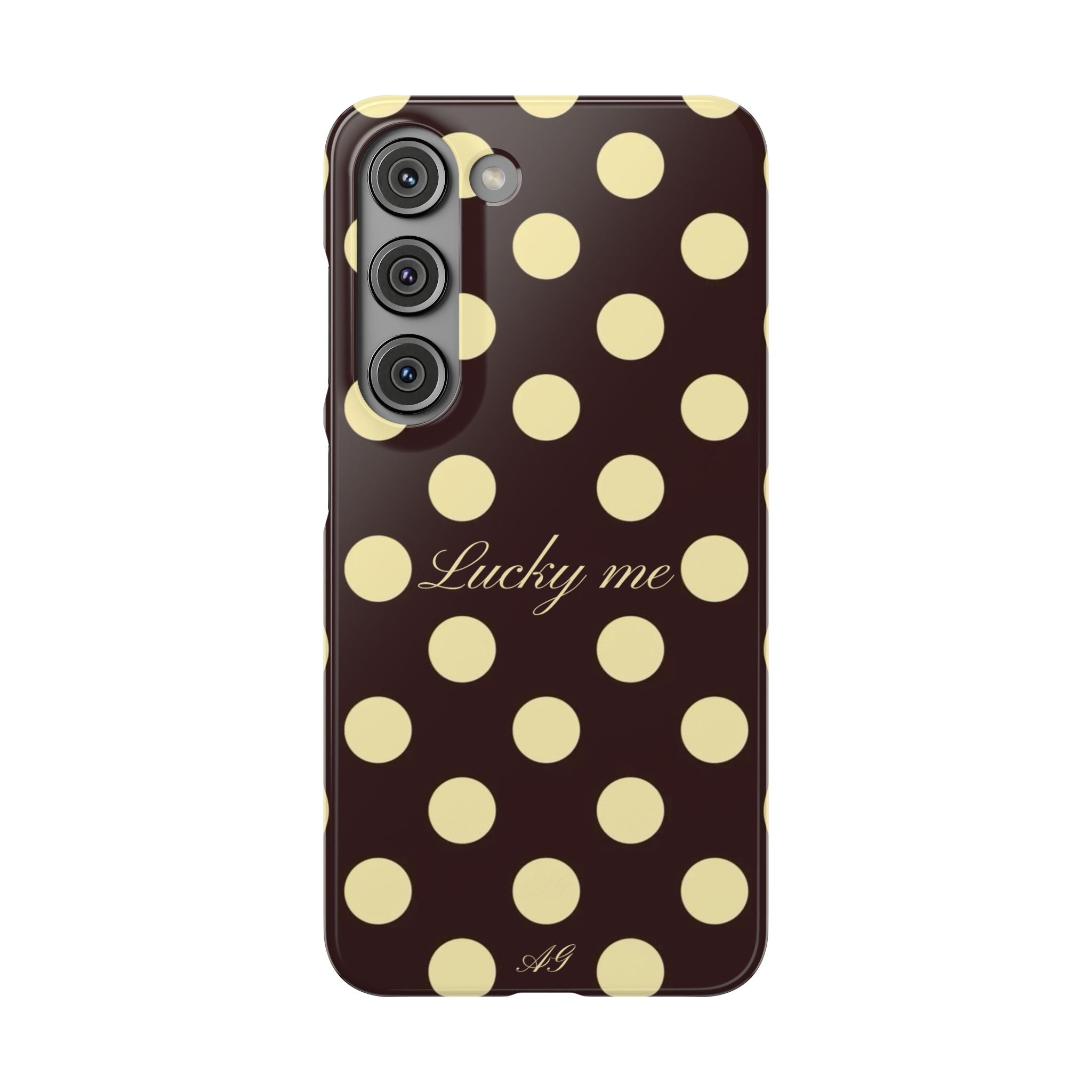Lucky me - pastel yellow polka dot case