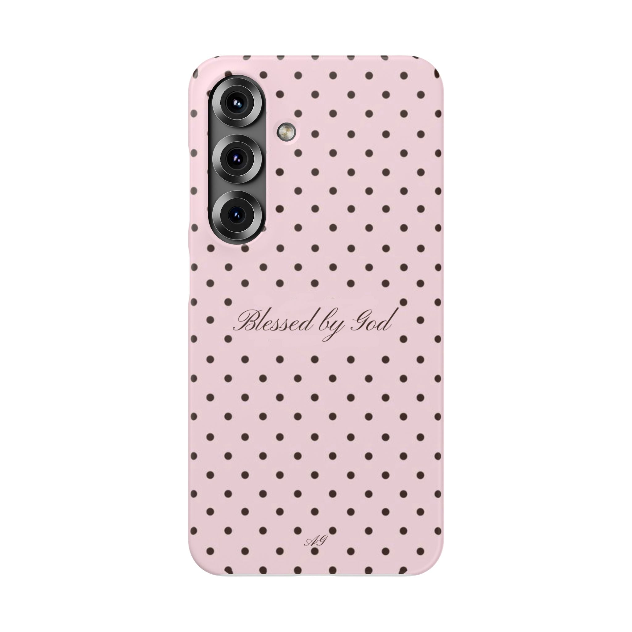 Blessed by God - Pink polka dot case