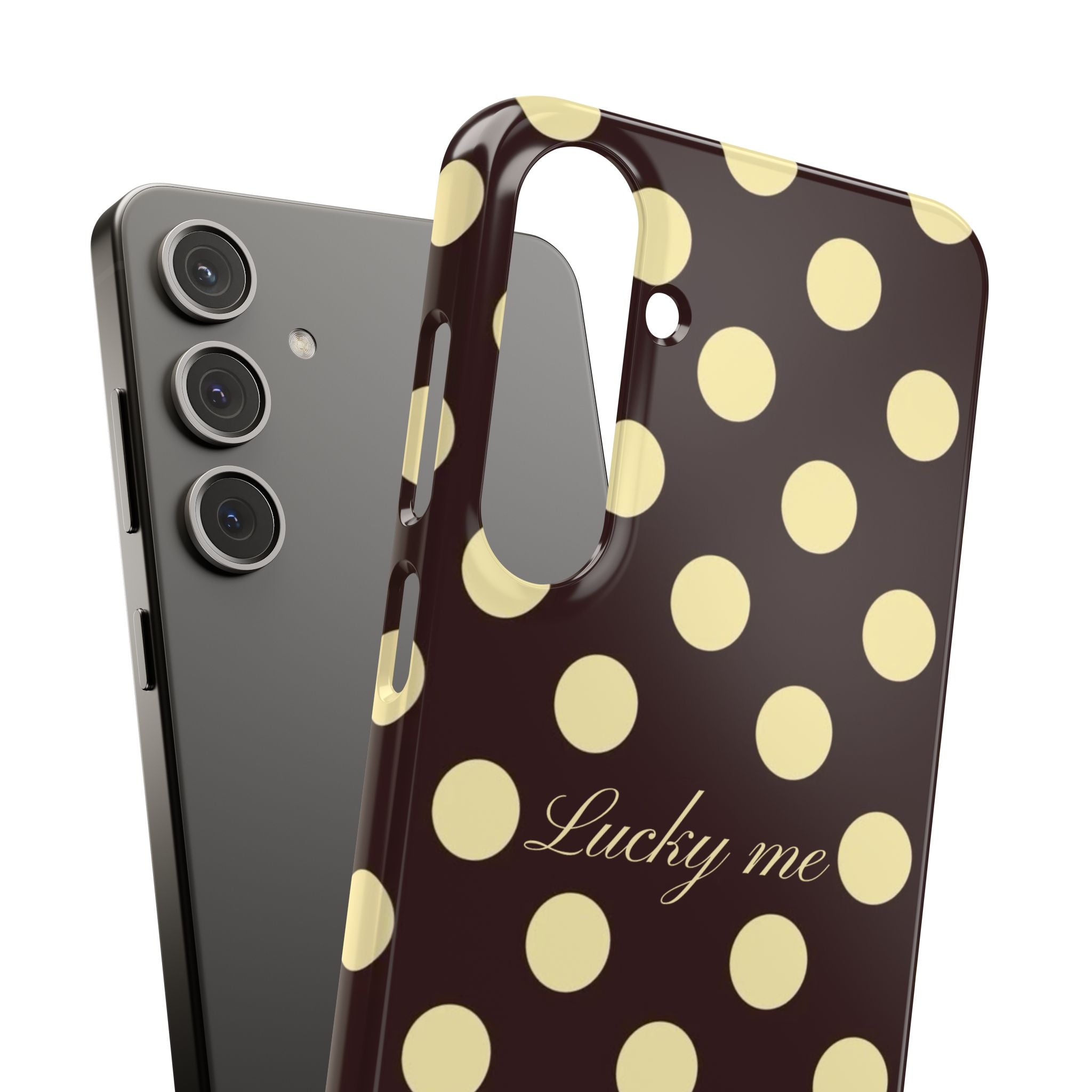 Lucky me - pastel yellow polka dot case