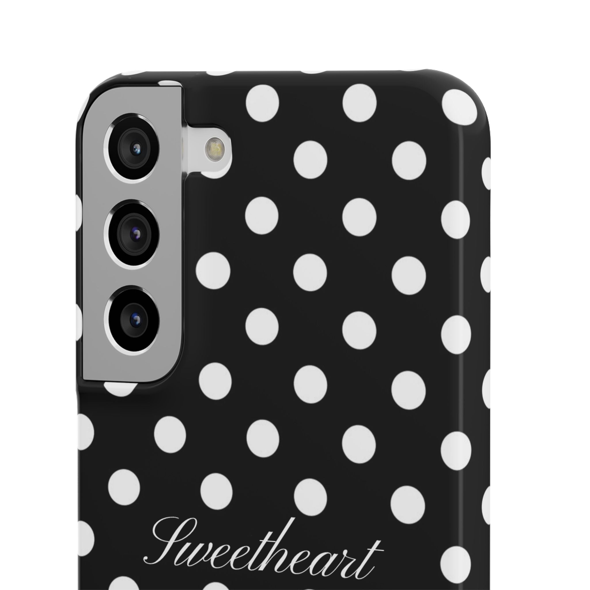 "Sweetheart" - white polka dot case