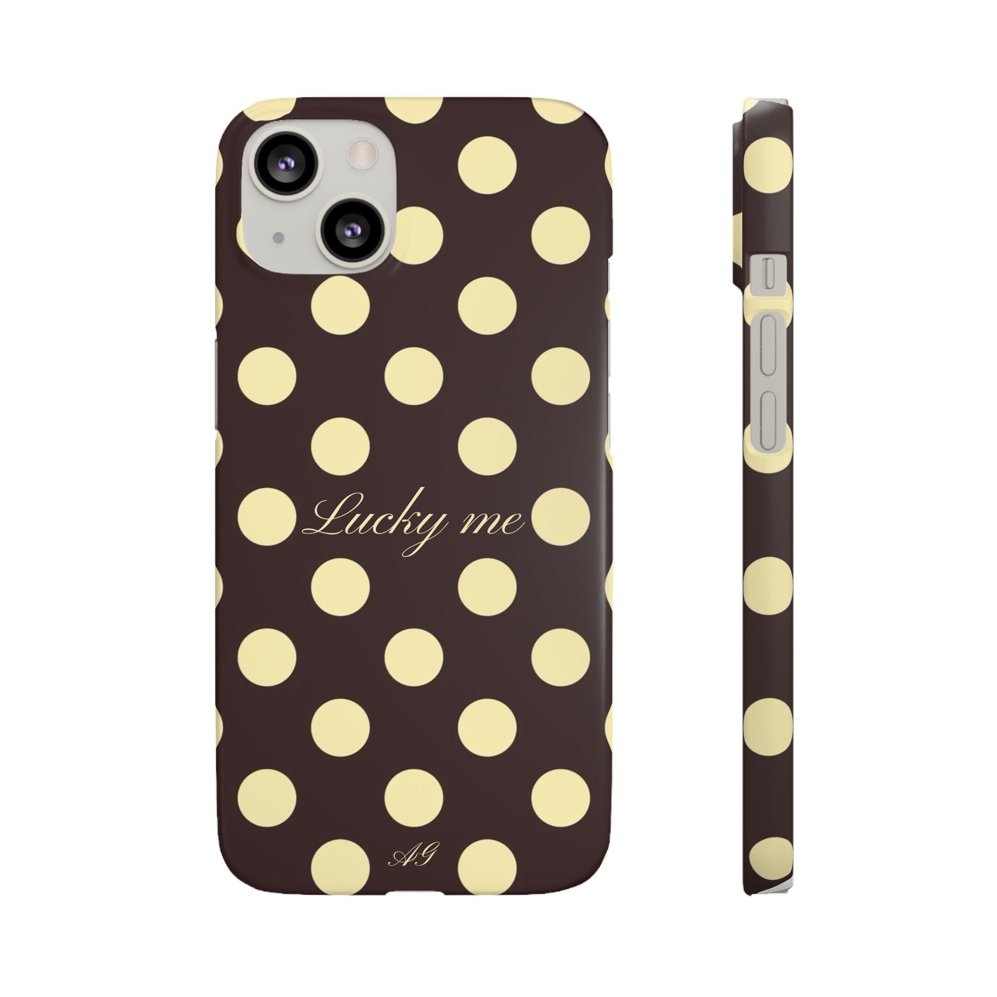 Lucky me - pastel yellow polka dot case