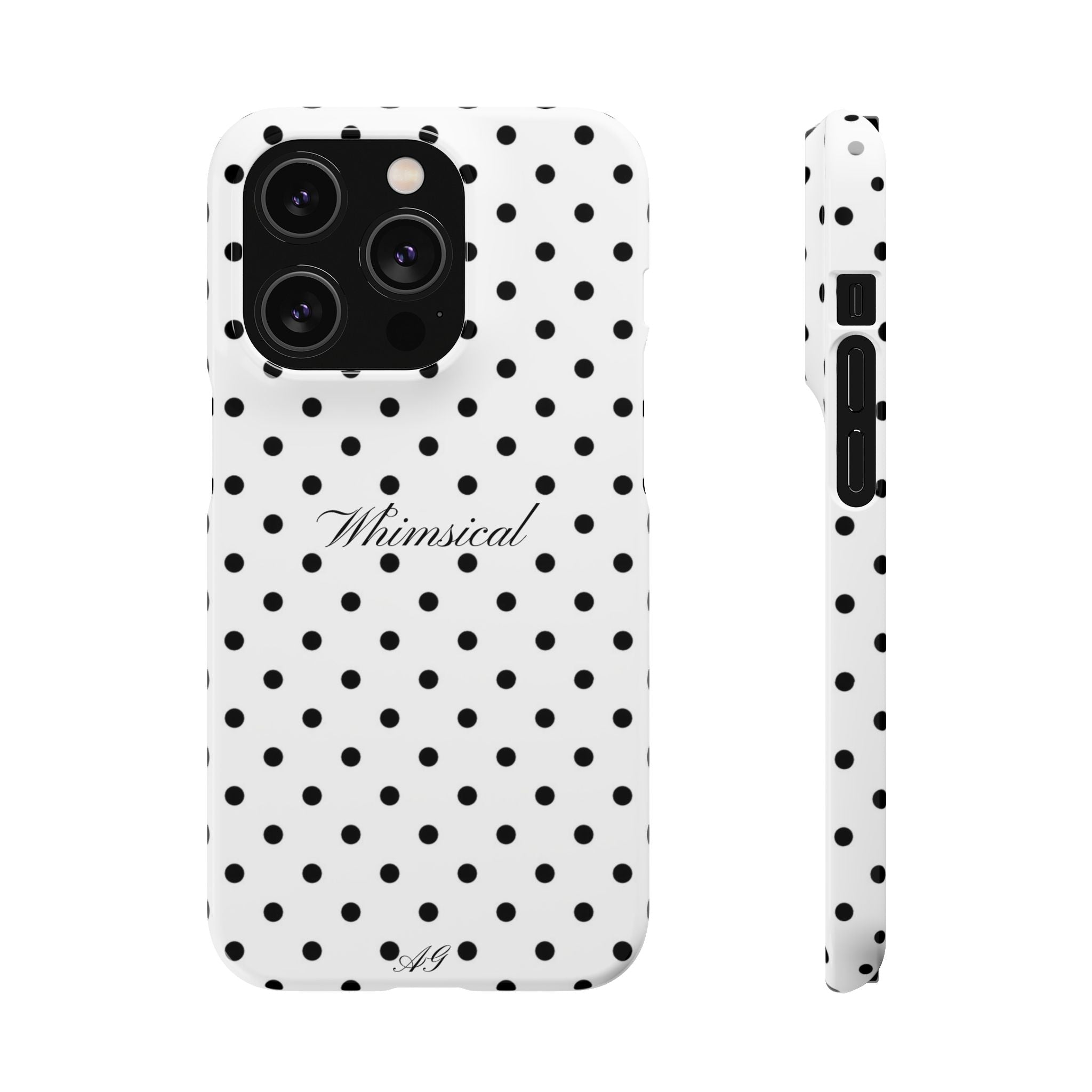 Whimsical - Black polka dot case