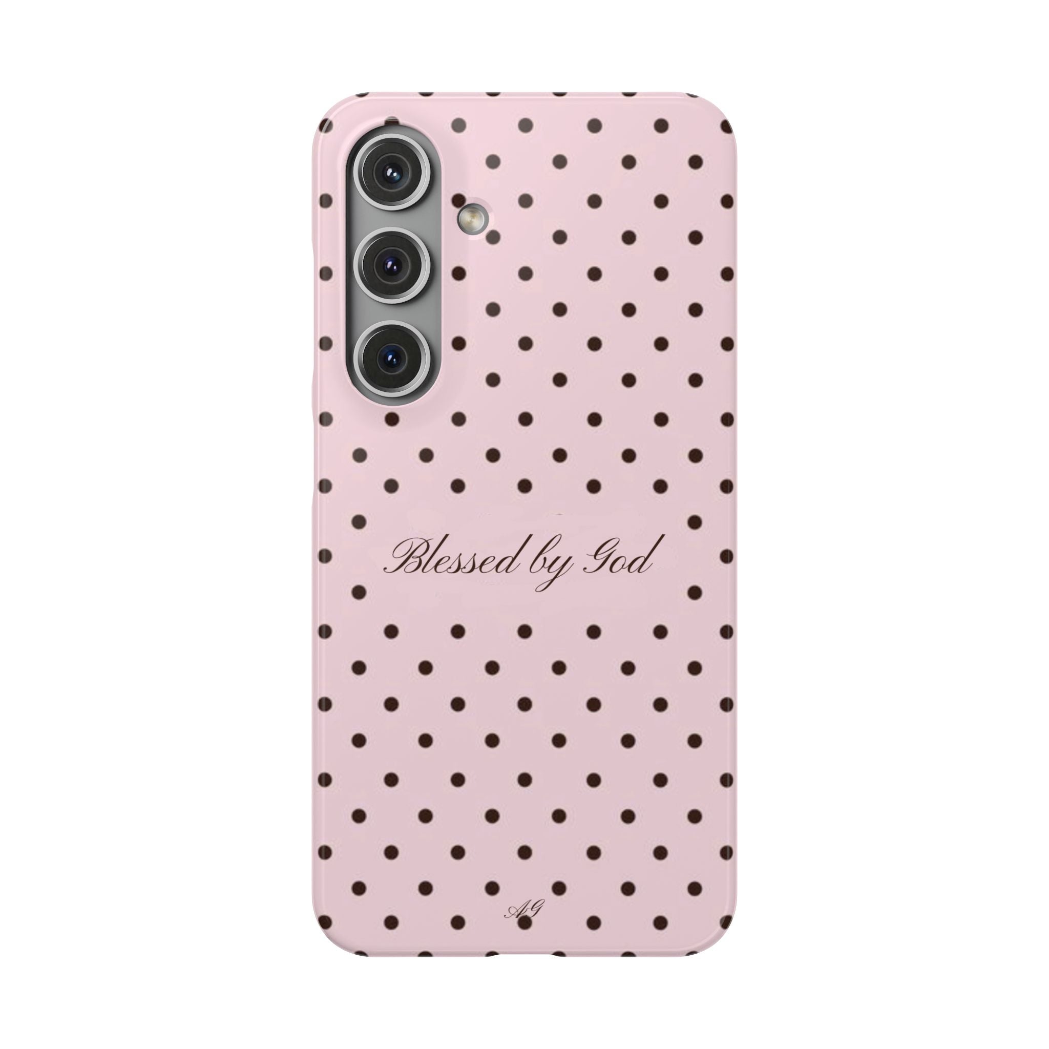 Blessed by God - Pink polka dot case