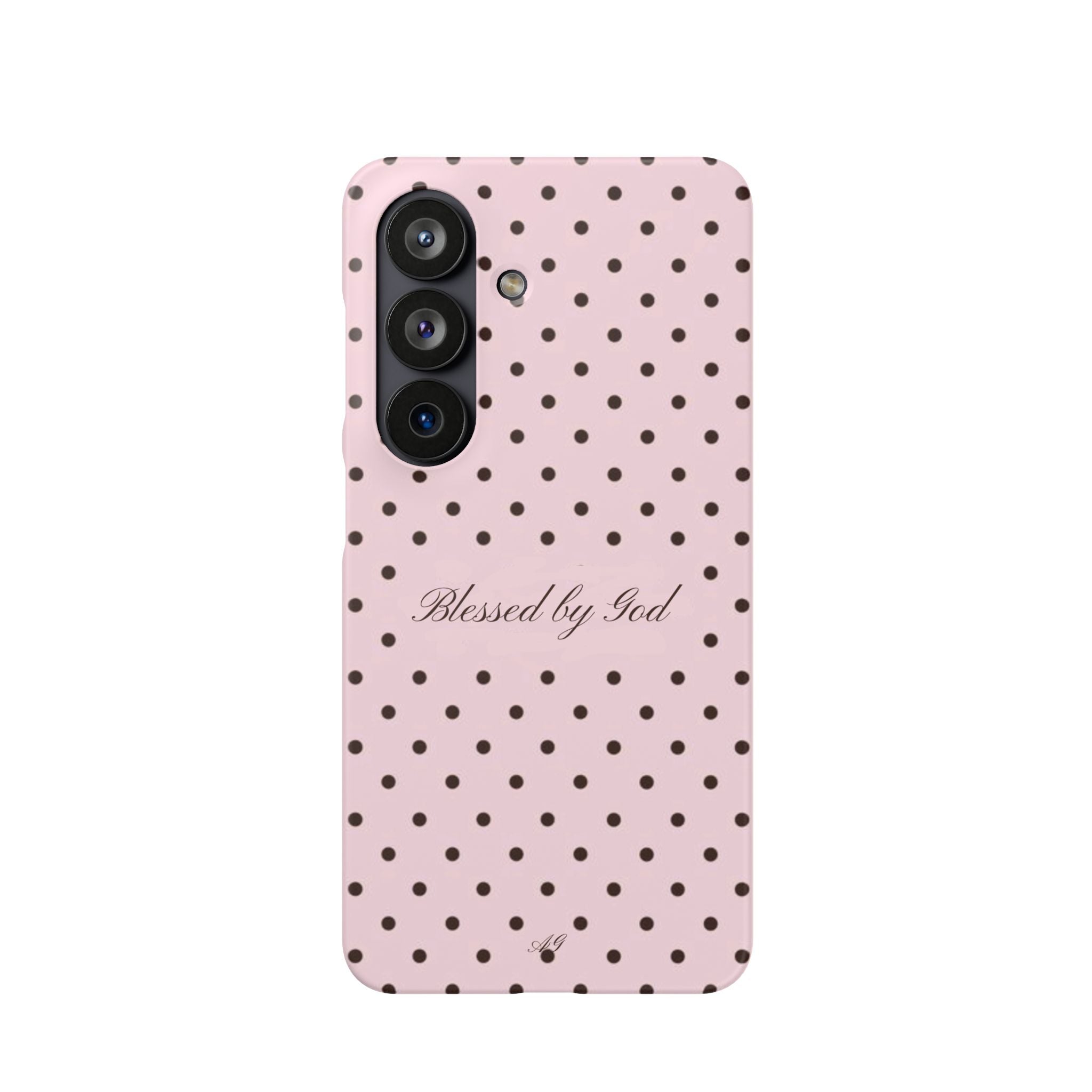 Blessed by God - Pink polka dot case
